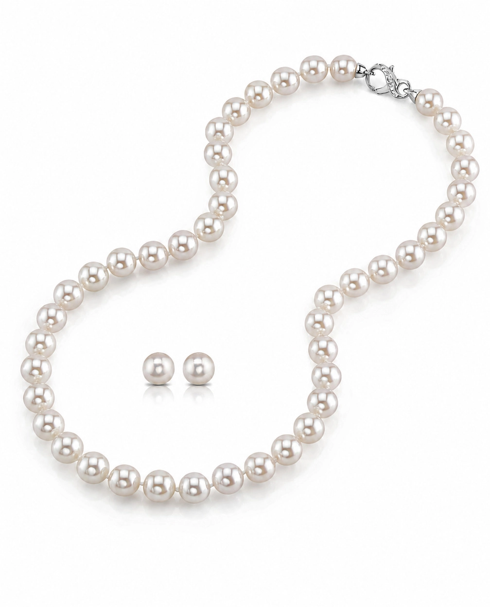 9.0-9.5mm Hanadama Pearl Necklace and Earring Set