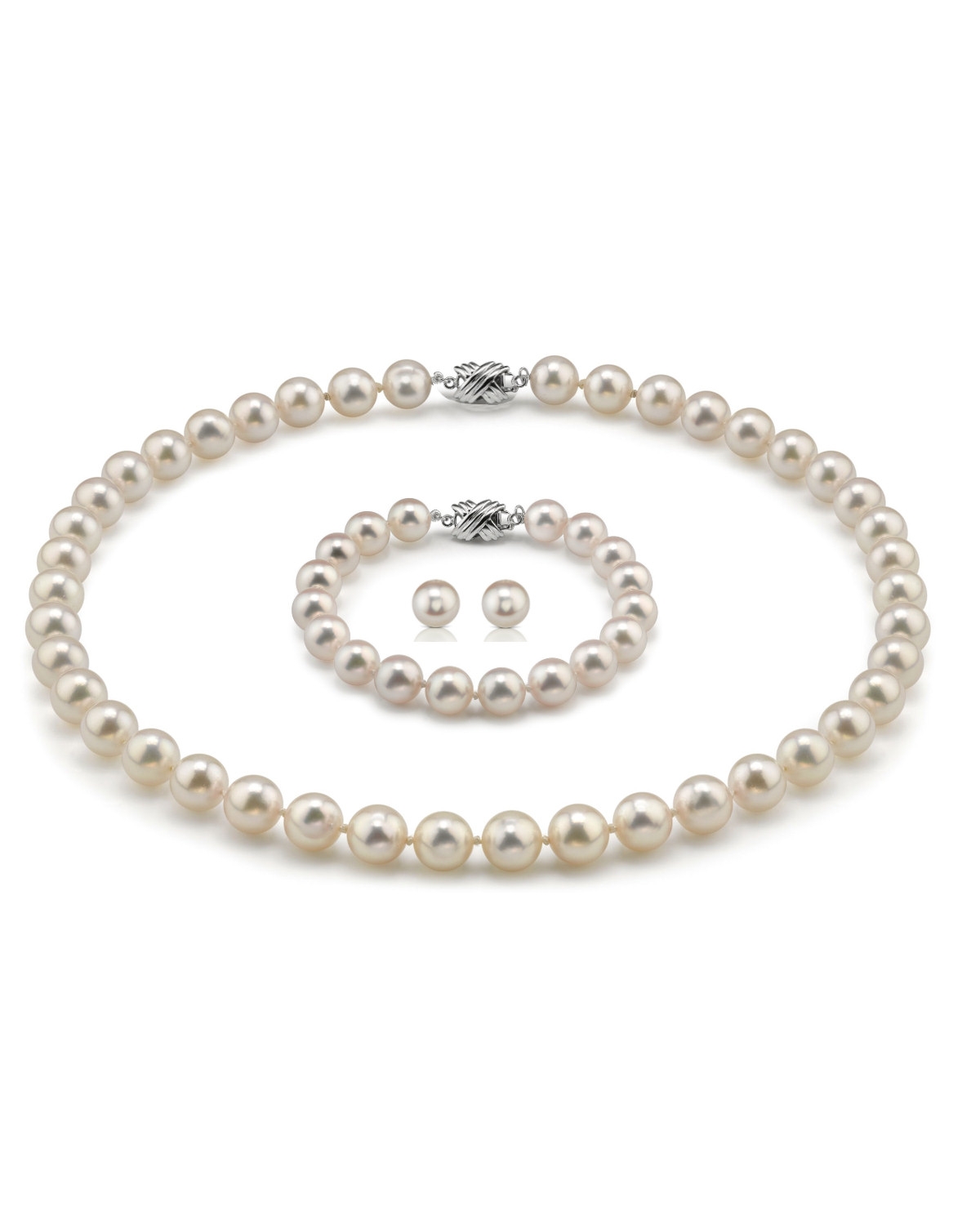 10-10.5mm Japanese Akoya White Pearl Set