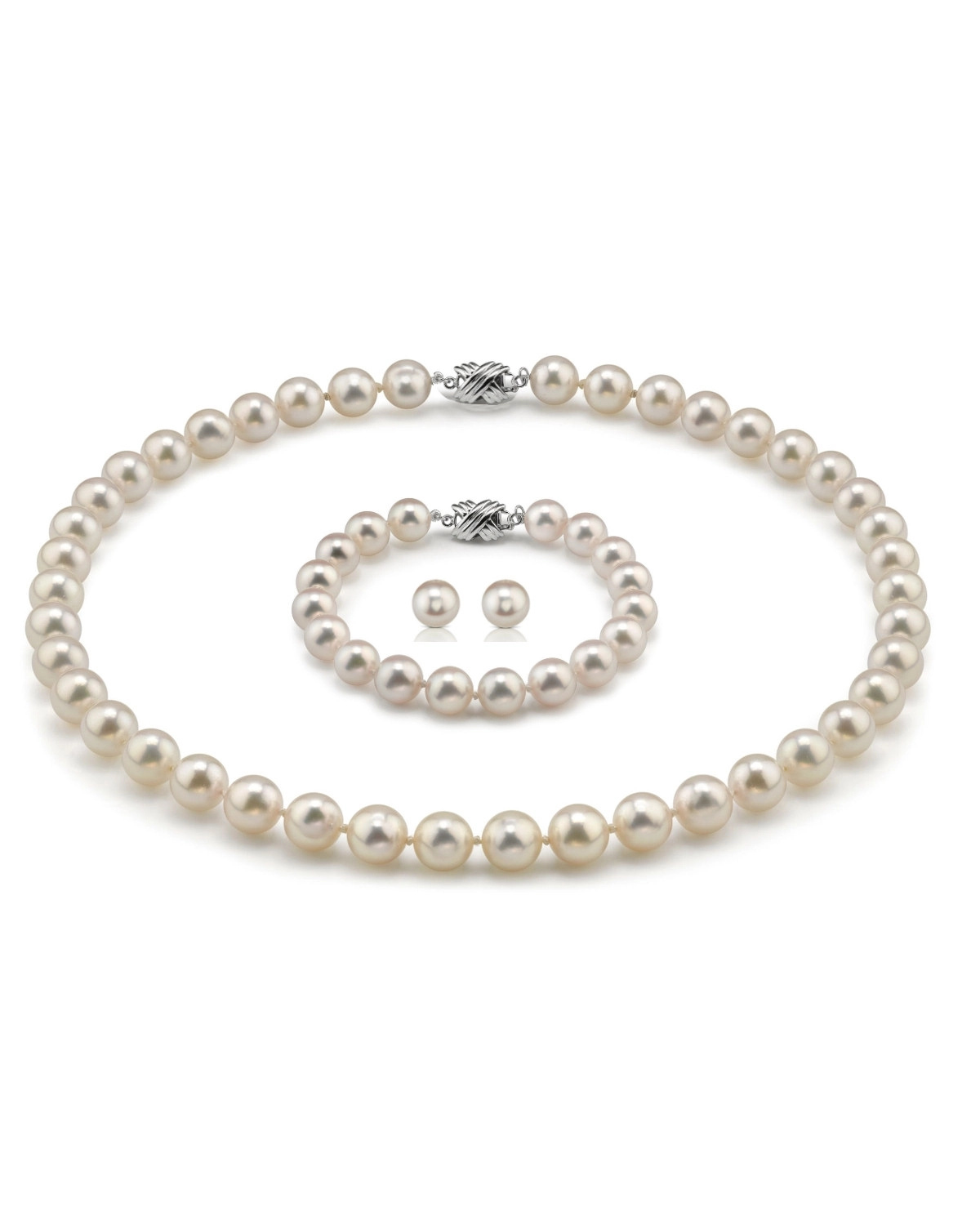 10-10.5mm Japanese Akoya White Pearl Set