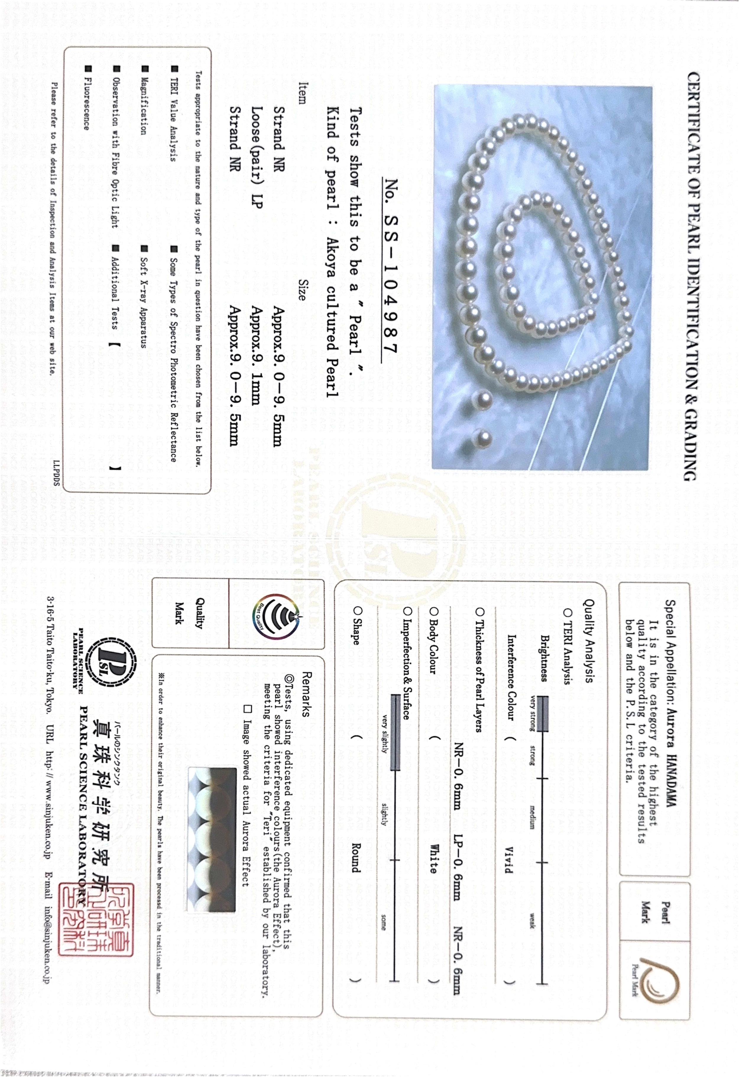 9.0-9.5mm Hanadama Pearl Set