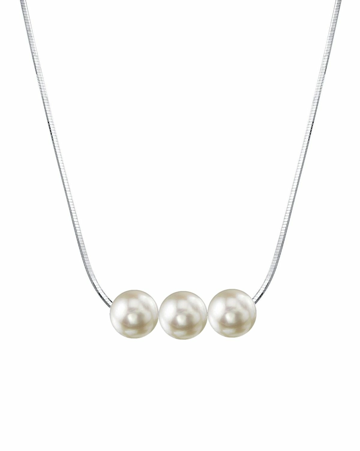 Pearl Moments - 6.5-7.0mm Akoya Pearl Silver Adjustable Chain Necklace