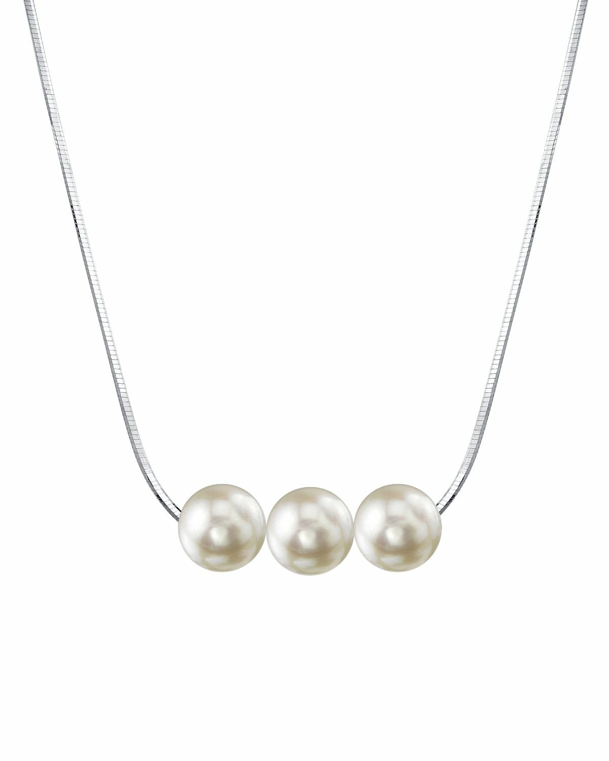 Pearl Moments - 7.0-7.5mm Akoya Pearl Silver Adjustable Chain Necklace