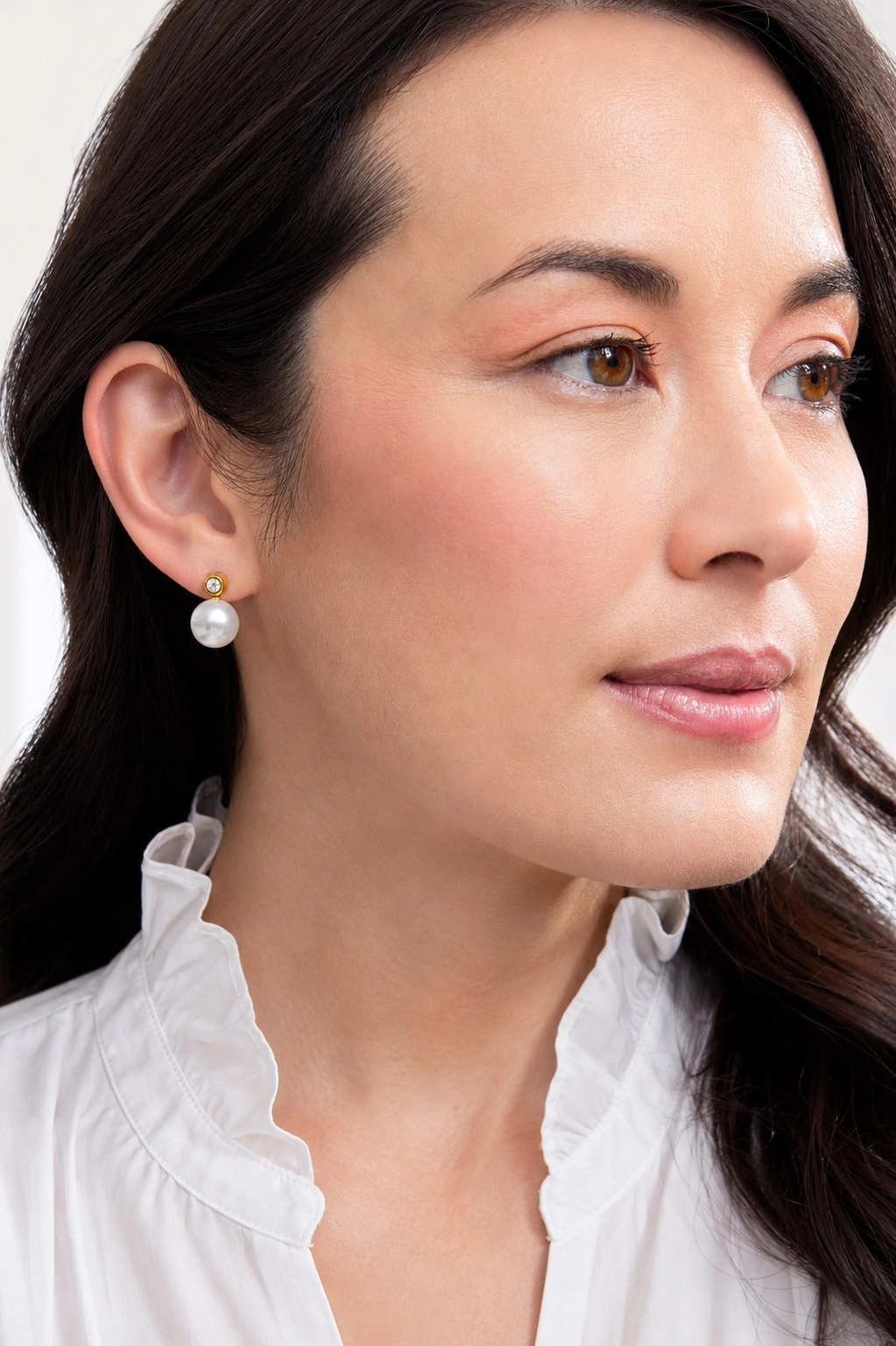 White South Sea Pearl & Diamond Dakota Earrings