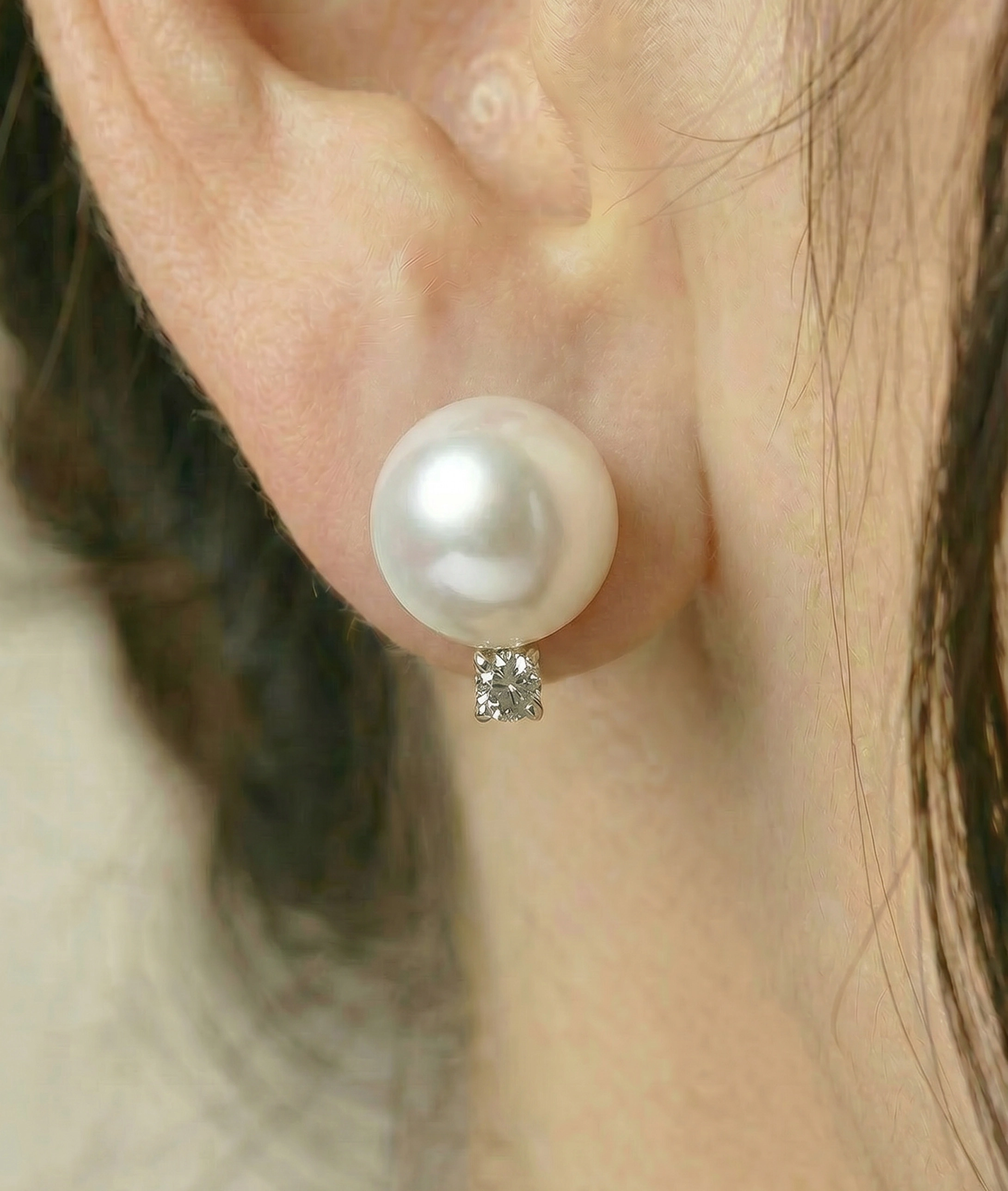 White South Sea Pearl & Diamond Sasha Earrings