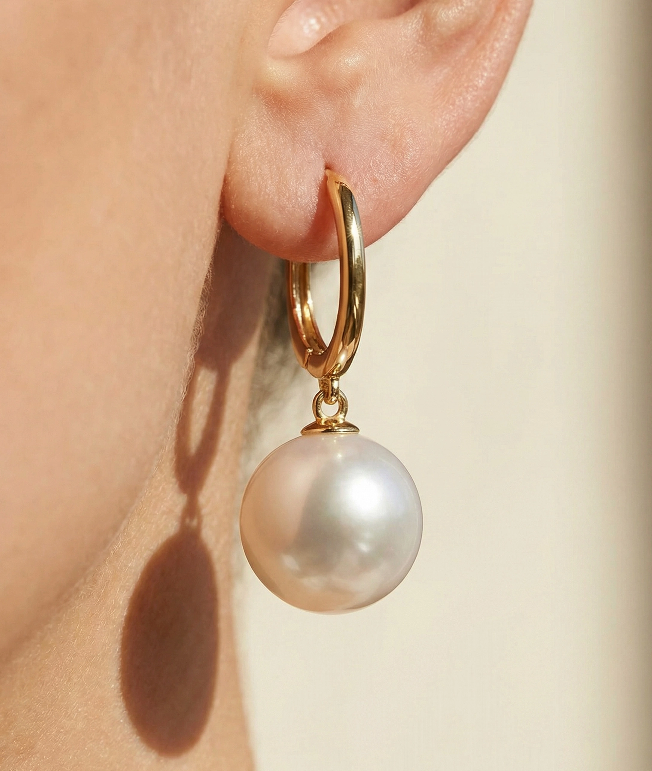 South Sea Pearl Huggie Tania Earrings