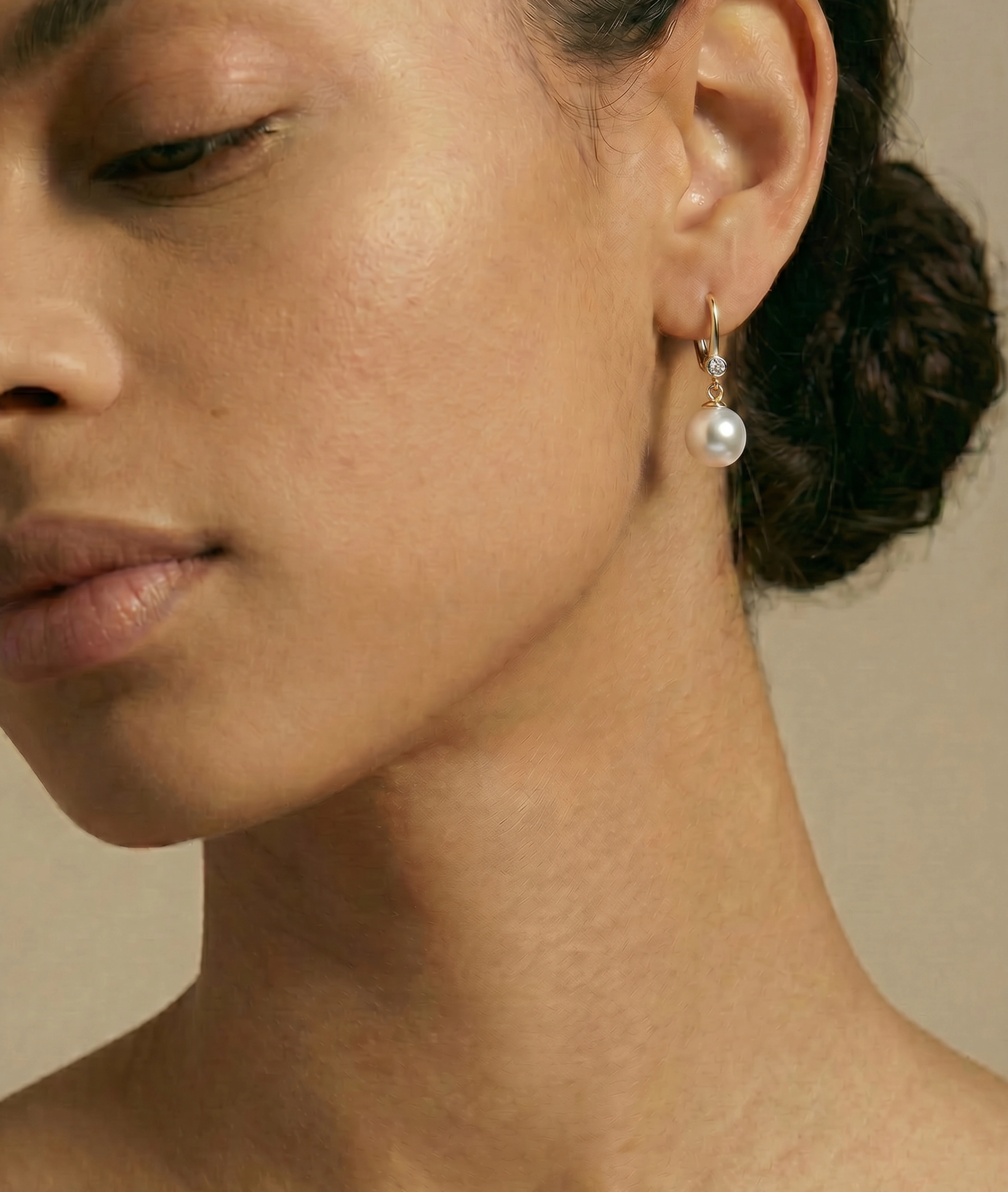 South Sea Pearl & Diamond Michelle Earrings
