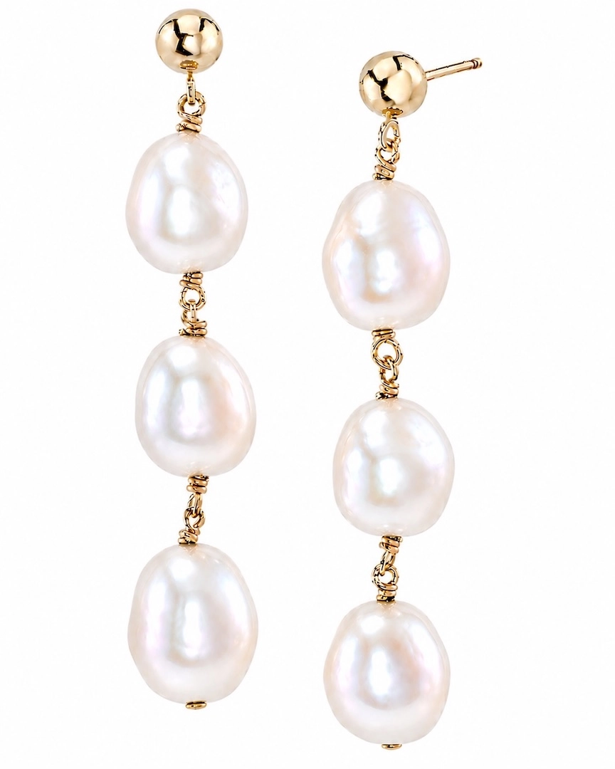 Japanese White Akoya Baroque Pearl Becca Earrings