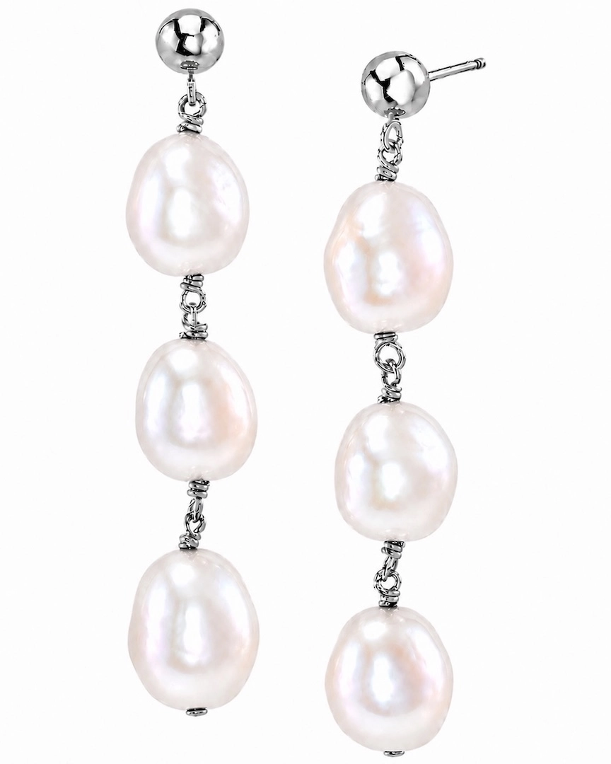 Japanese White Akoya Baroque Pearl Becca Earrings