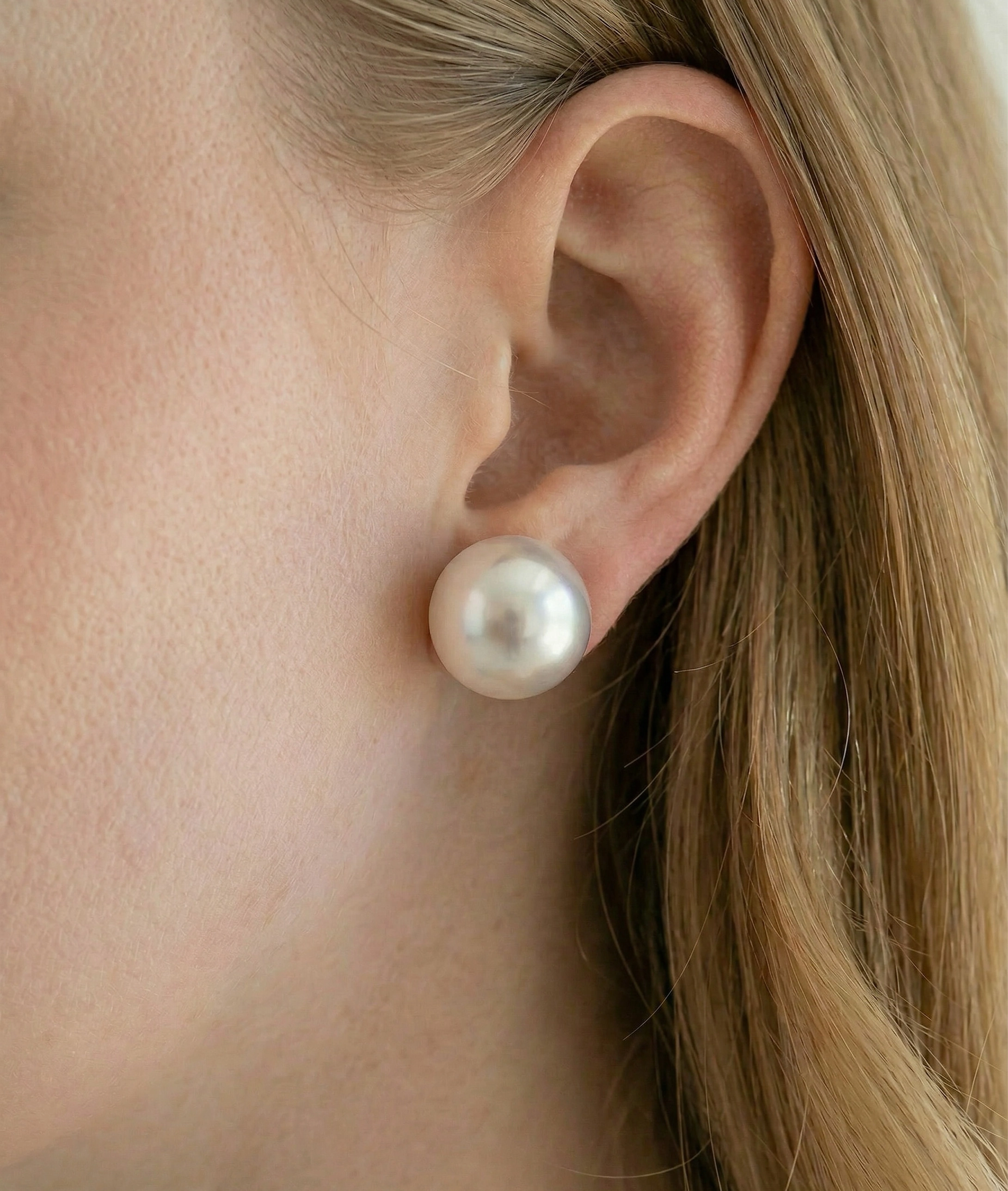13mm South Sea Round Pearl Stud Earrings