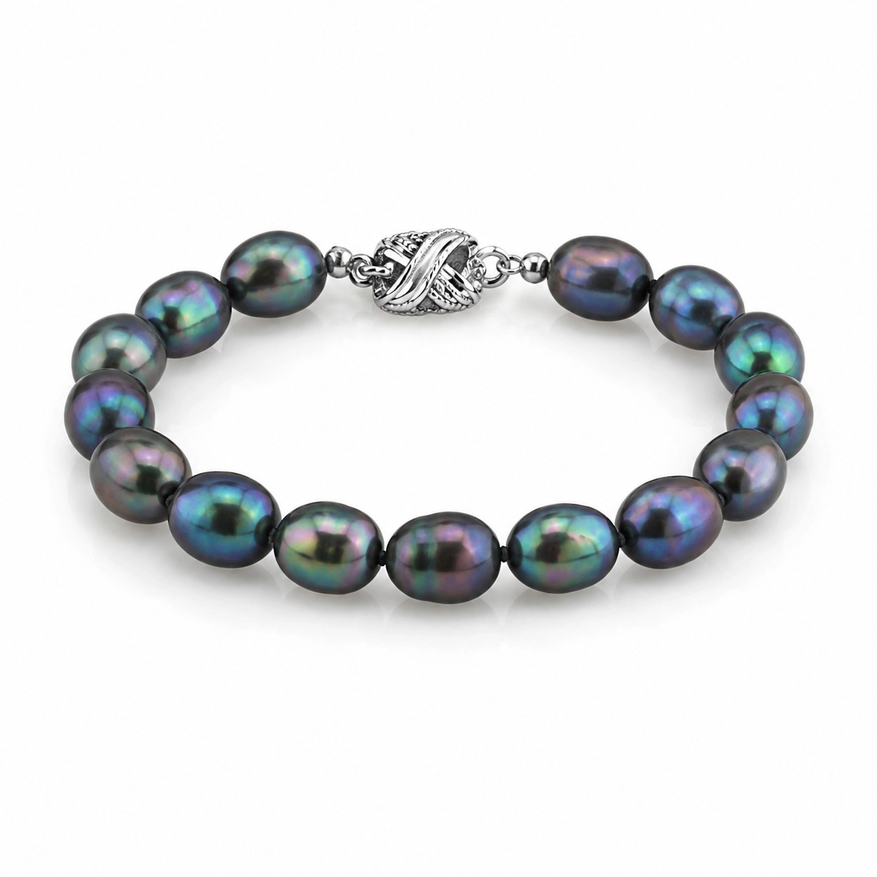 9-10mm Black Freshwater Baroque Pearl Bracelet