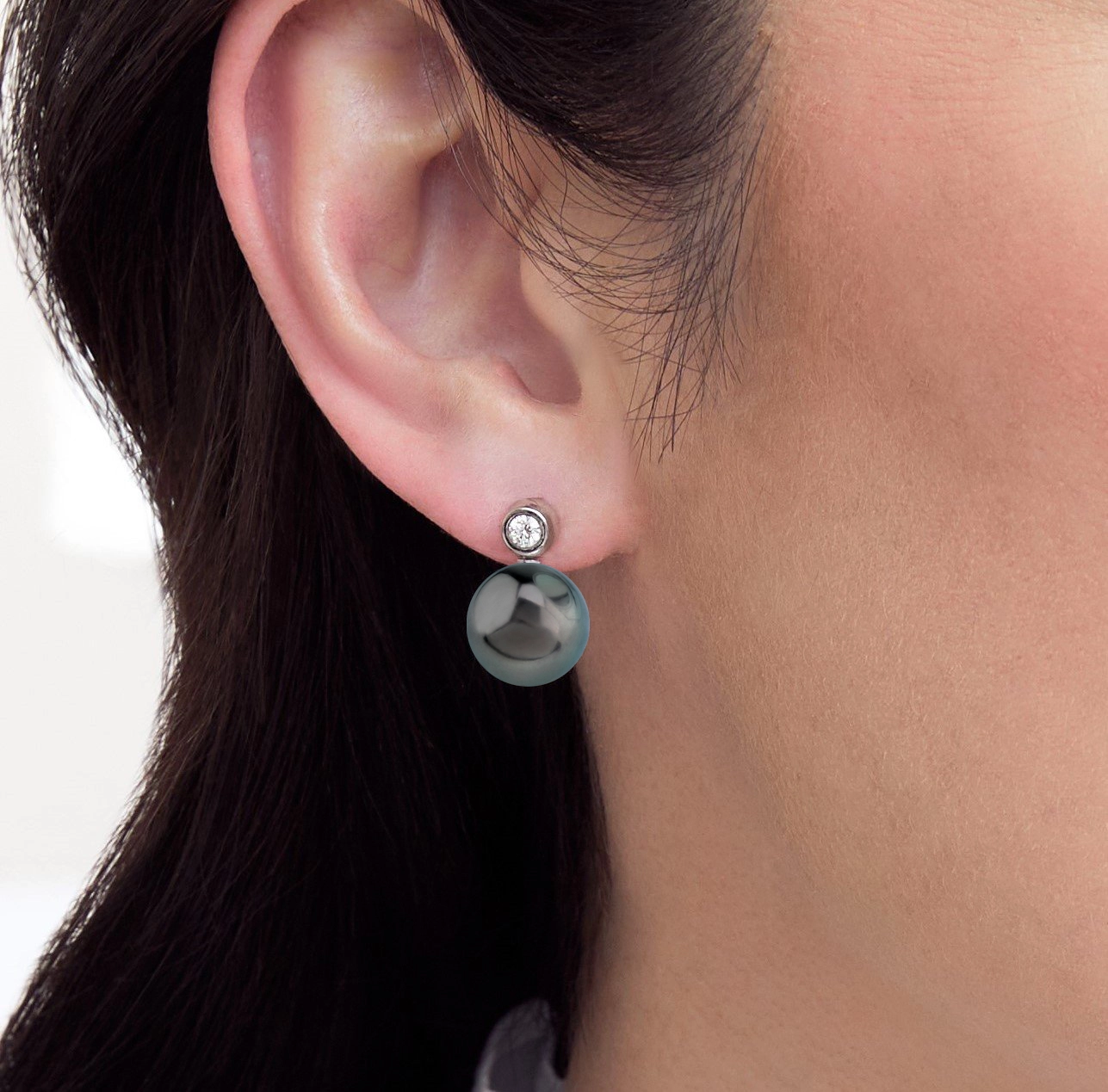 Tahitian South Sea Pearl & Diamond Dakota Earrings