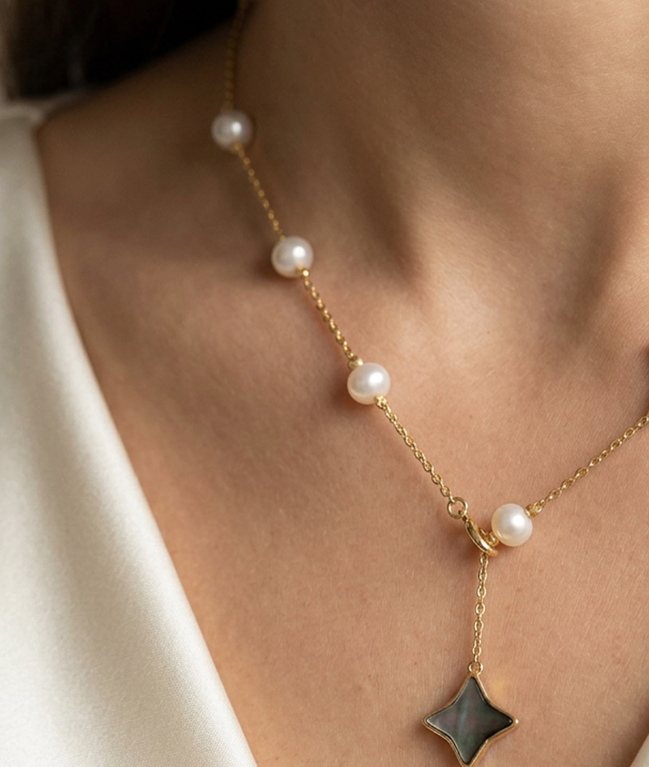 White Freshwater Pearl Anika Necklace