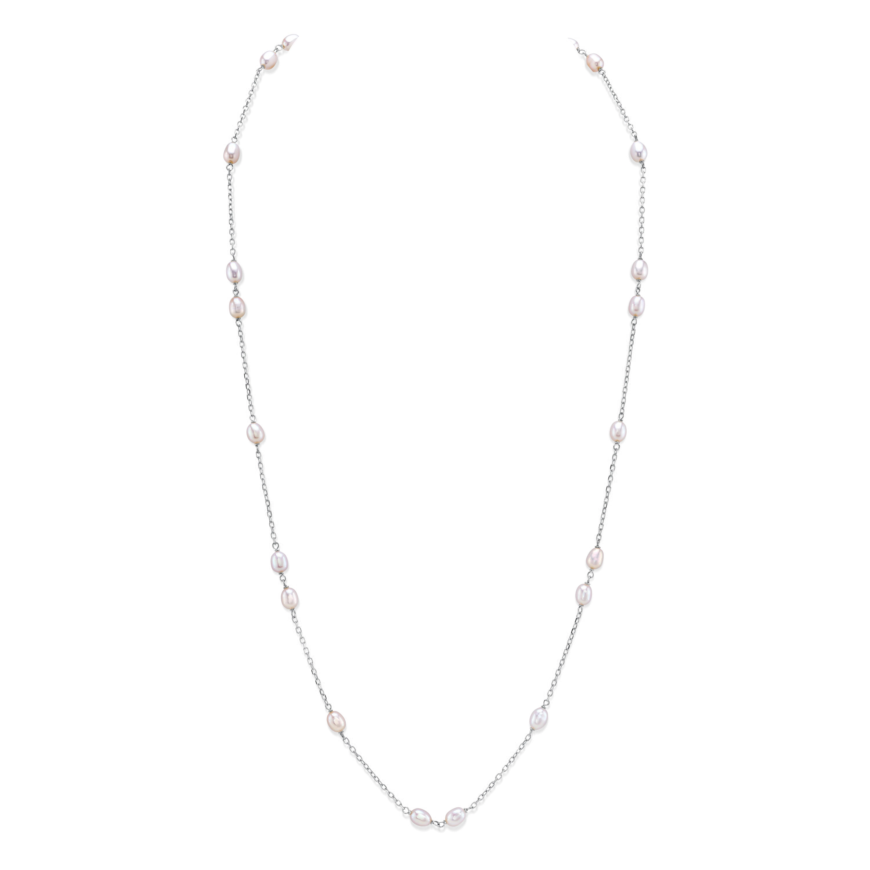 White Freshwater Pearl Tincup Anna Necklace