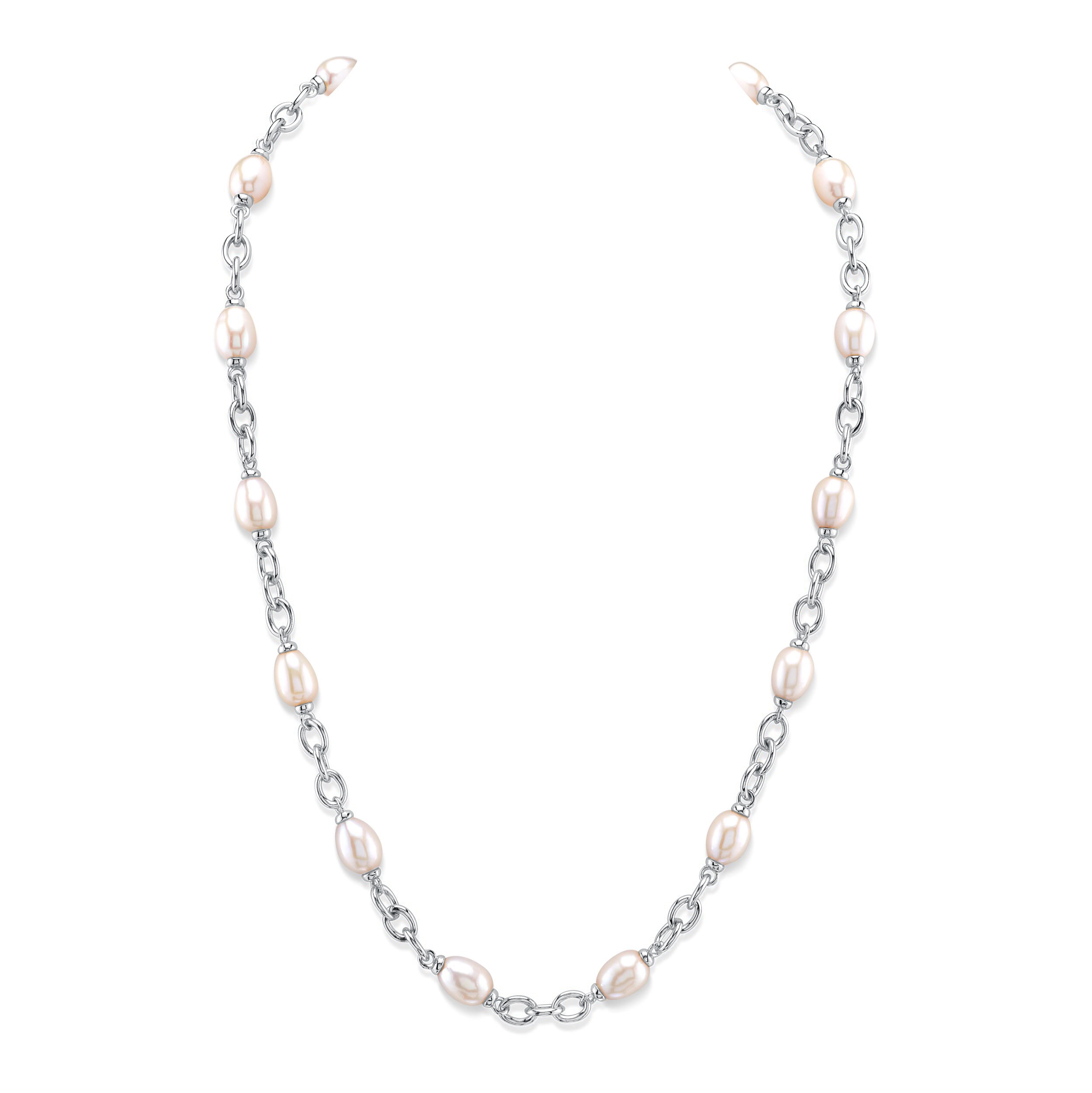 White Freshwater Baroque Pearl Miren Necklace