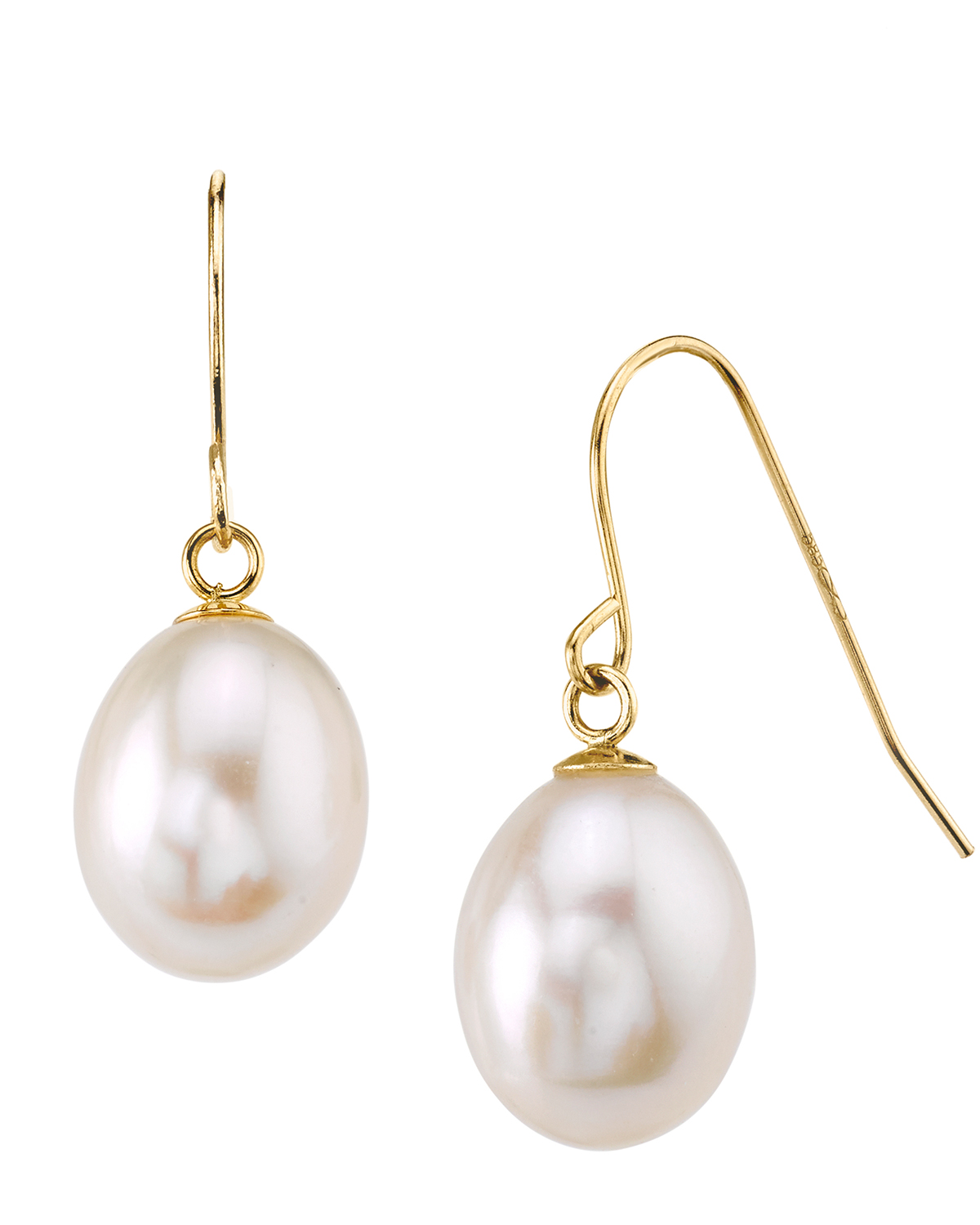 14K Gold DropShape Freshwater Pearl Iris Earrings
