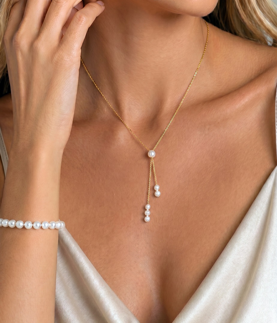 Freshwater Pearl Tincup Selena Necklace Pendant - Secondary Image