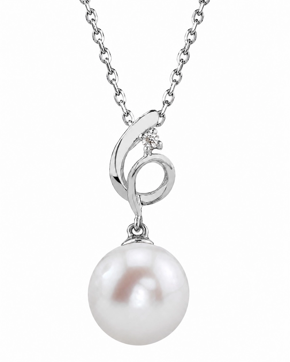 14K Gold Freshwater Pearl & Diamond Symphony Pendant
