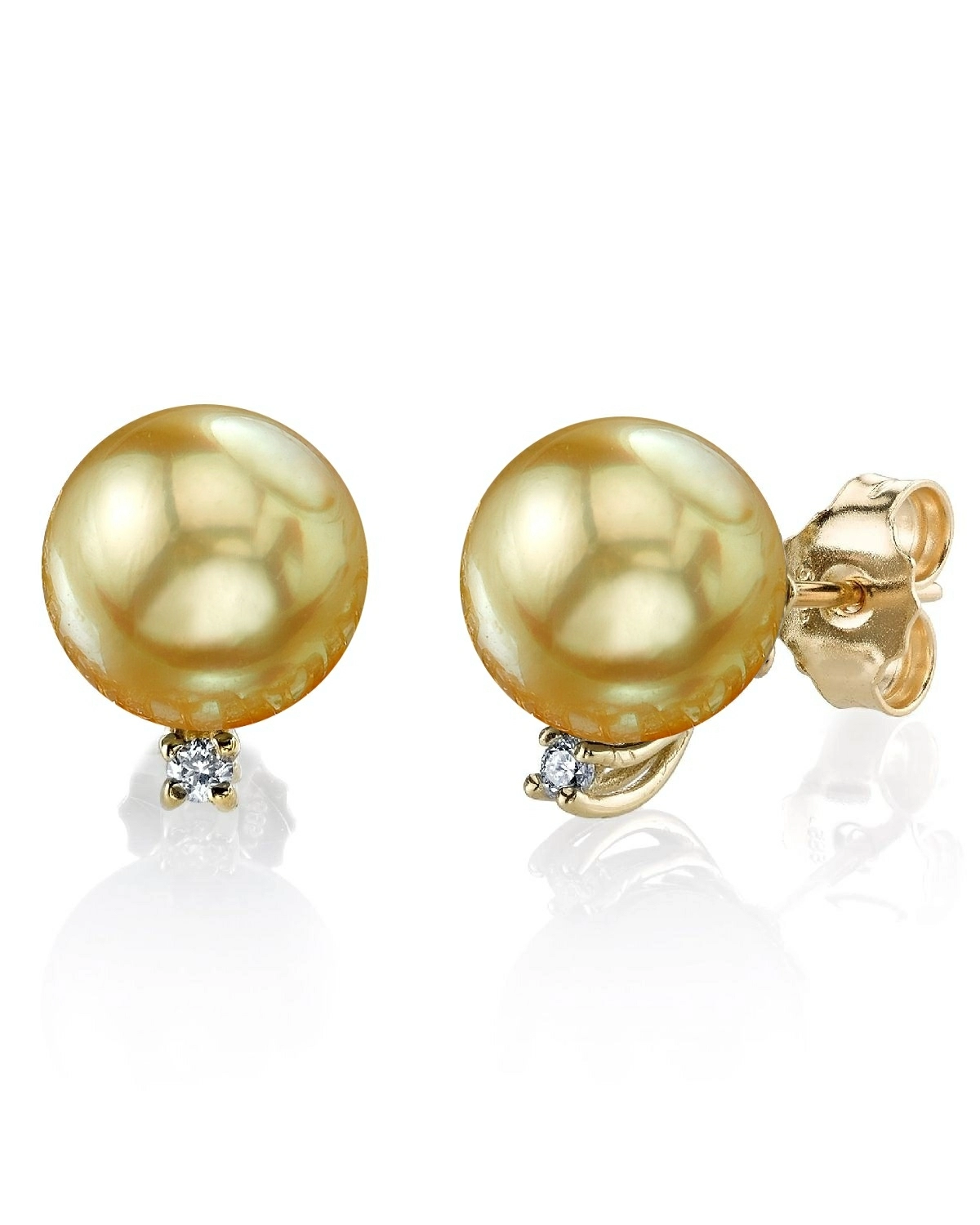 Golden South Sea Pearl & Diamond Sasha Earrings