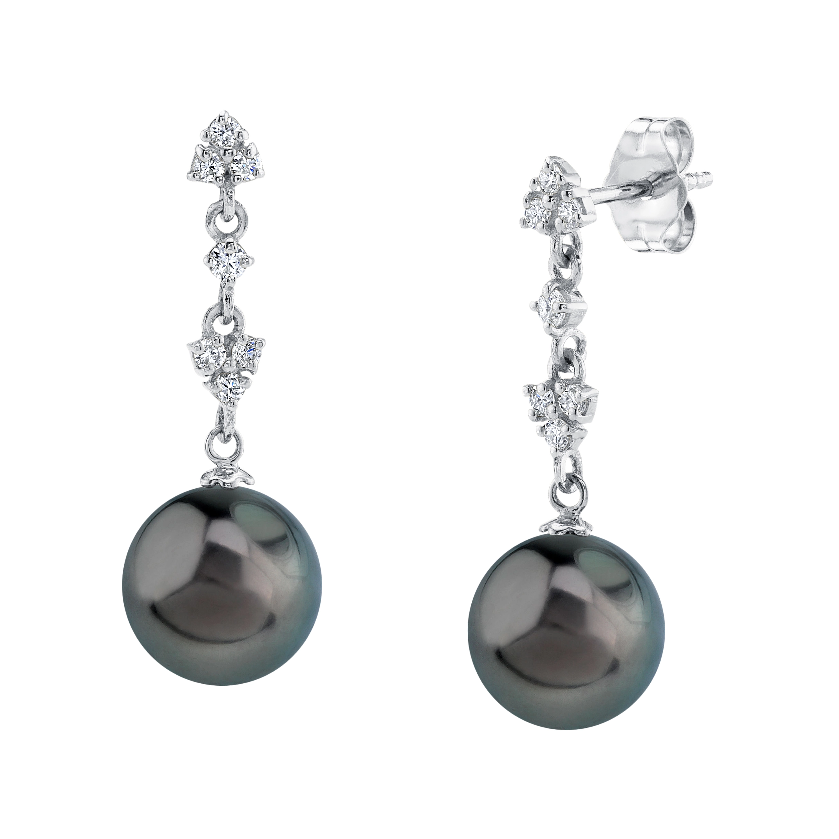 Tahitian South Sea Pearl & Lab Grown Diamond Georgia Earrings