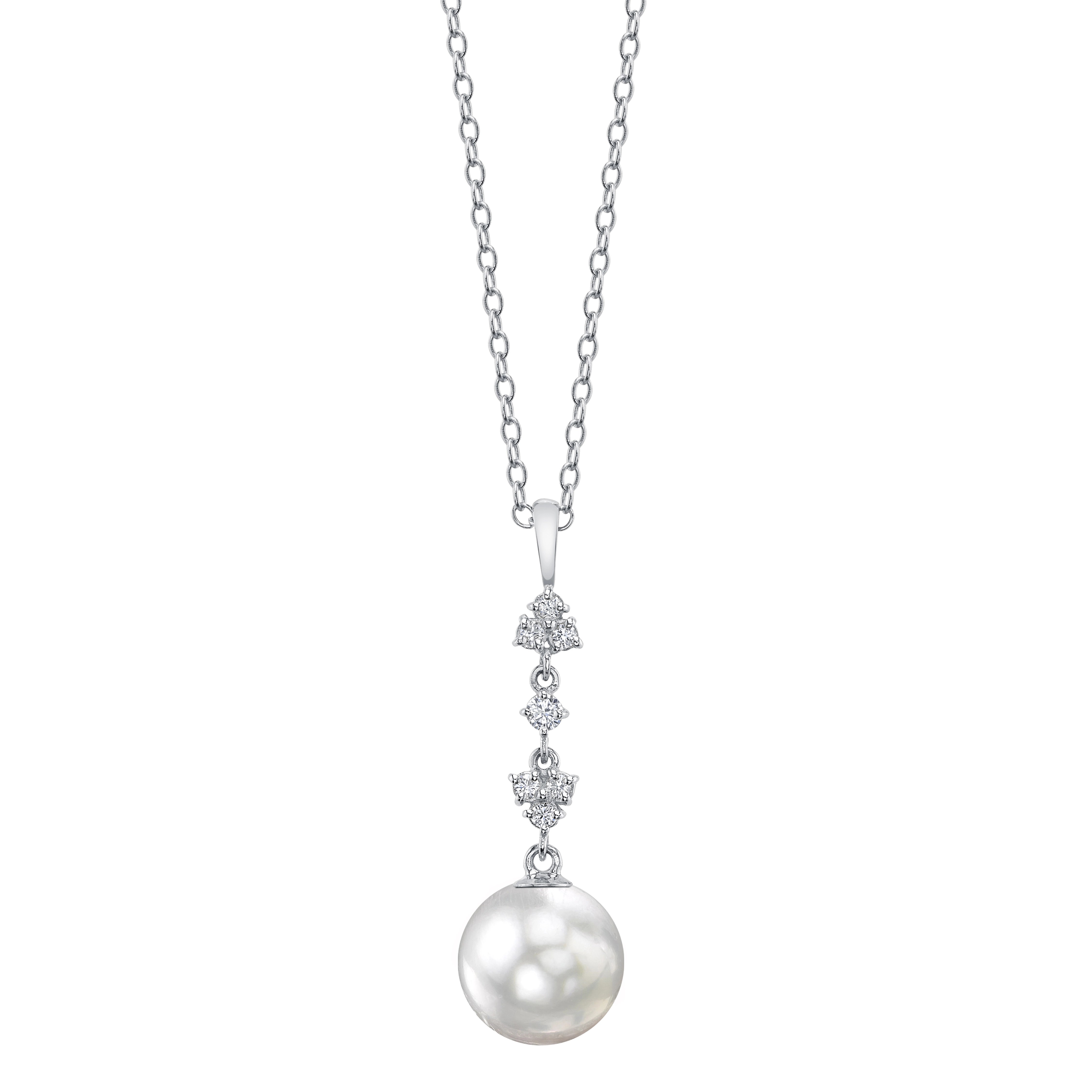 White South Sea Pearl & Lab Grown Diamond Georgia Pendant