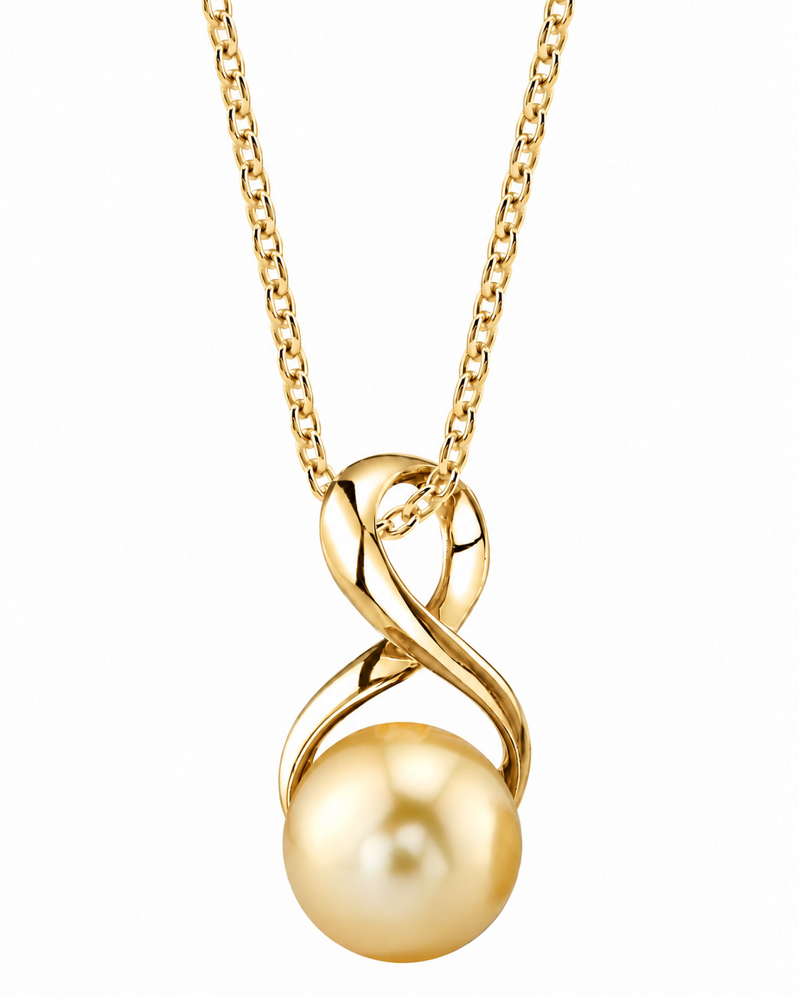 Golden South Sea Pearl Infinity Pendant