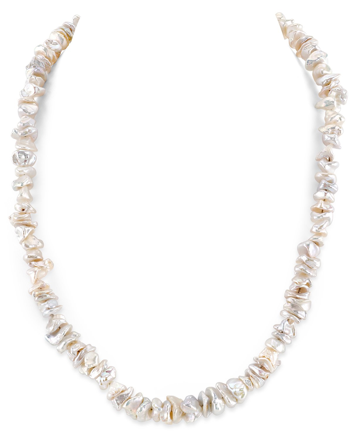 8.0-8.5mm White Freshwater Keshi Pearl Necklace