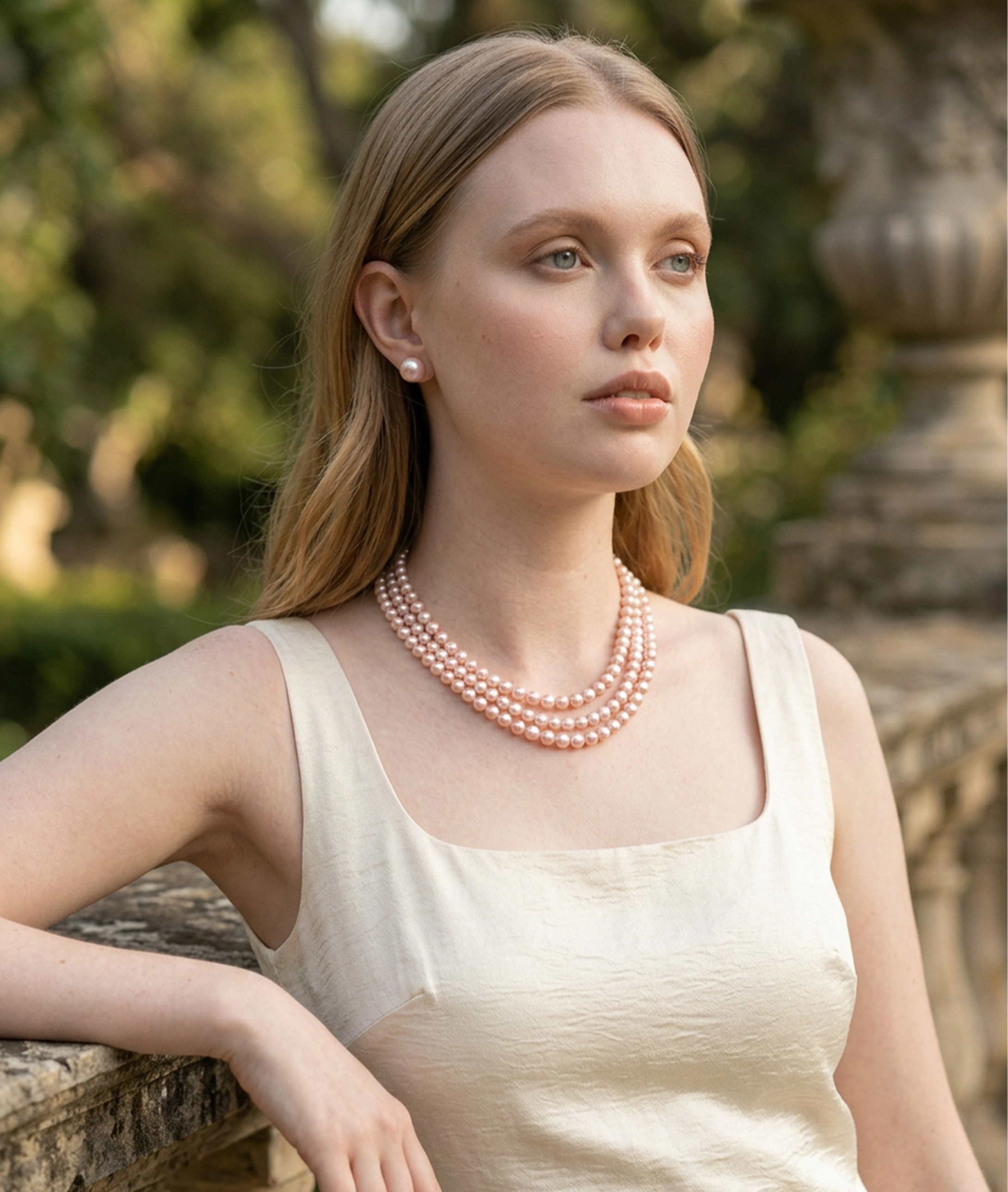 13mm Pink Freshwater Round Pearl Stud Earrings