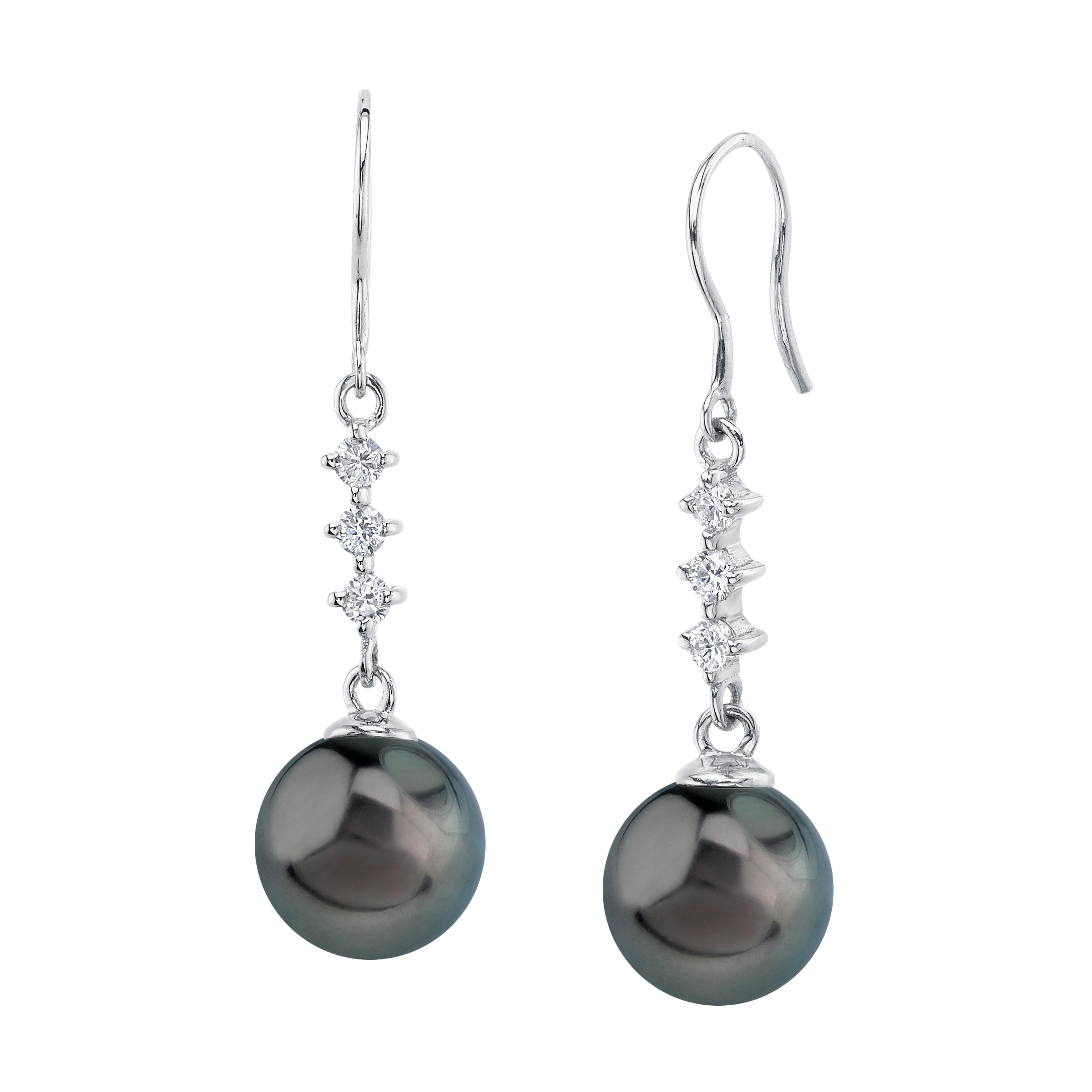 Tahitian South Sea Pearl & Lab Grown Diamond Lydia Earrings