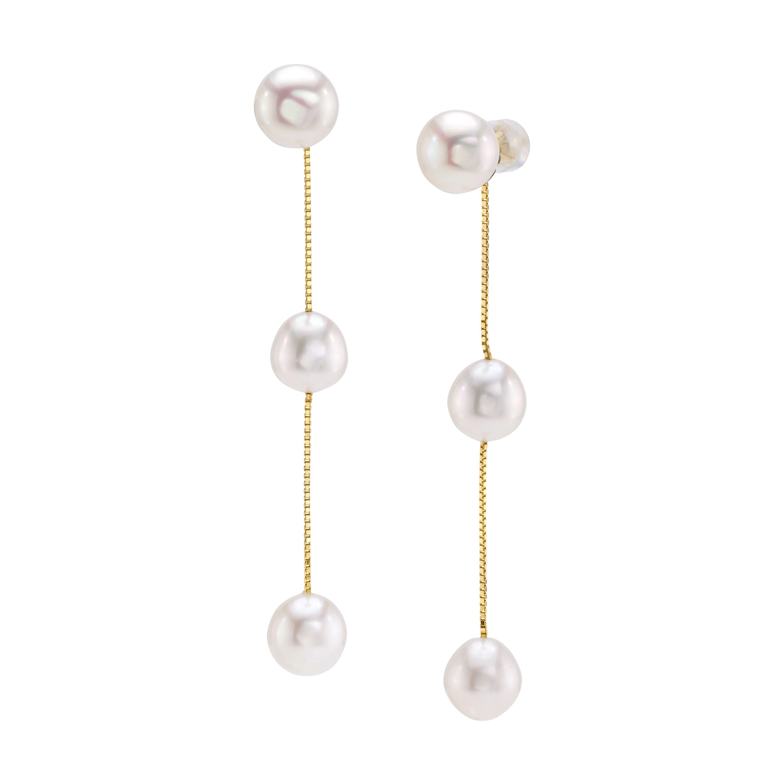 14K Gold White Freshwater Pearl Maddy Earrings