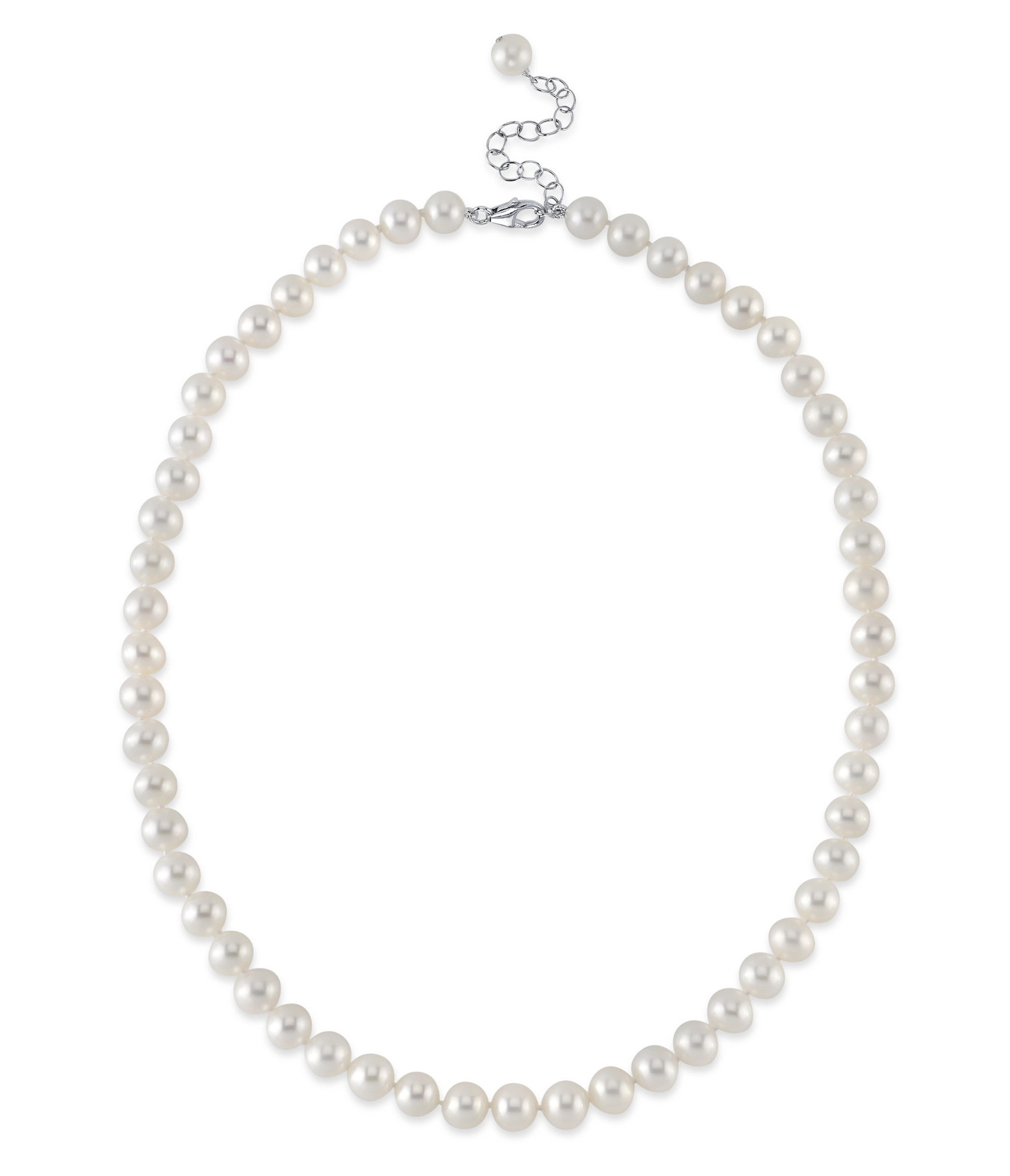 8.0-8.5mm White Freshwater Pearl Adjustable Necklace