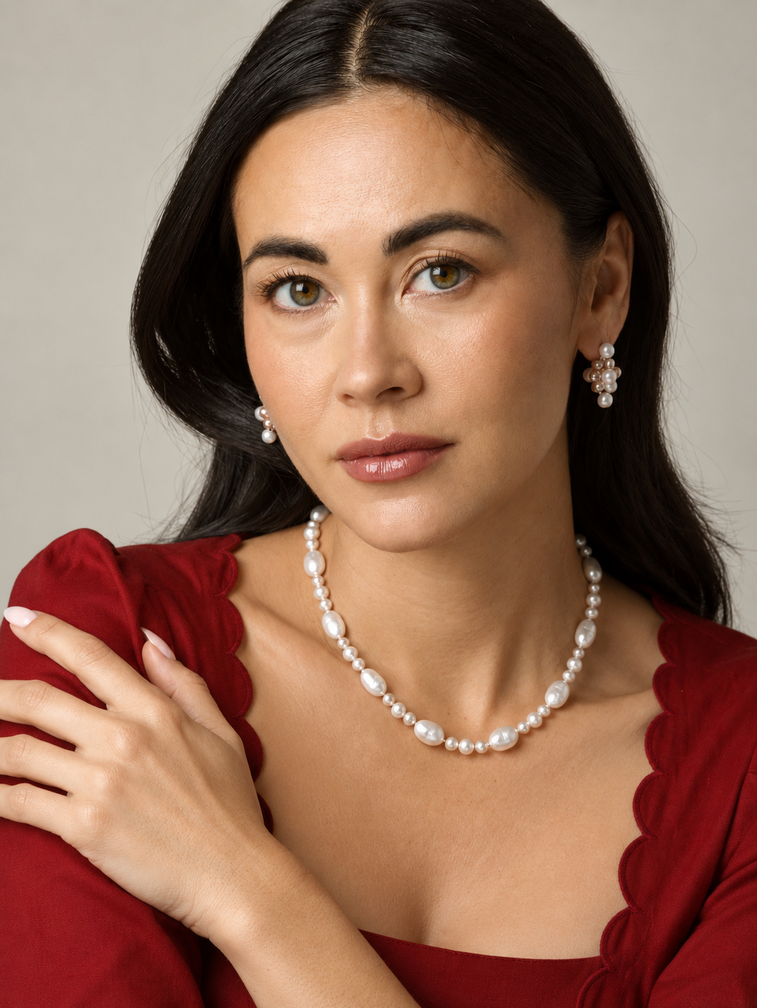 3.0-8.0mm White Freshwater Pearl Necklace - AAA Quality - Secondary Image