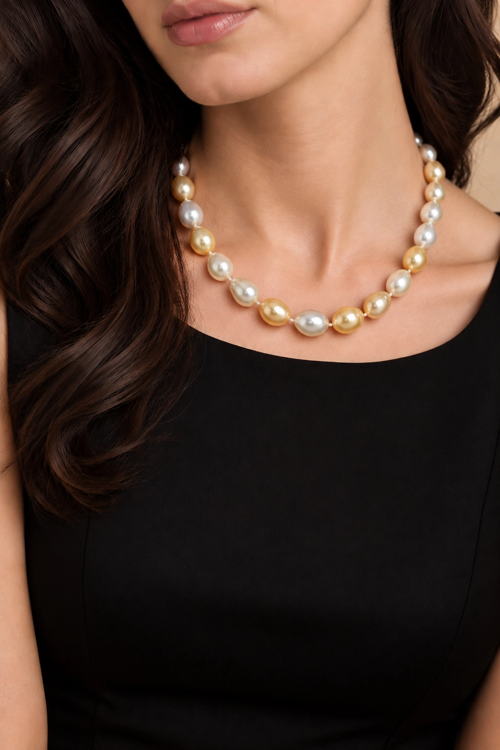 13-15mm South Sea Multicolor Baroque Pearl Necklace