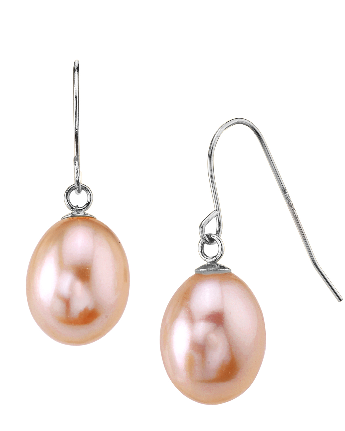 14K Gold Drop-Shape Pink Freshwater Pearl Iris Earrings