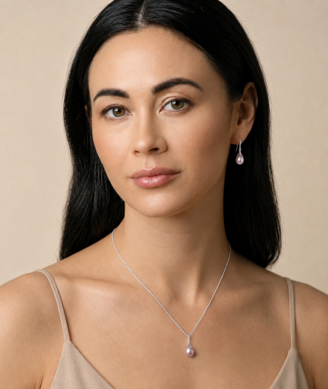 10-11mm Pink Freshwater Pearl Rose Gold Plated Olive Drop Pendant