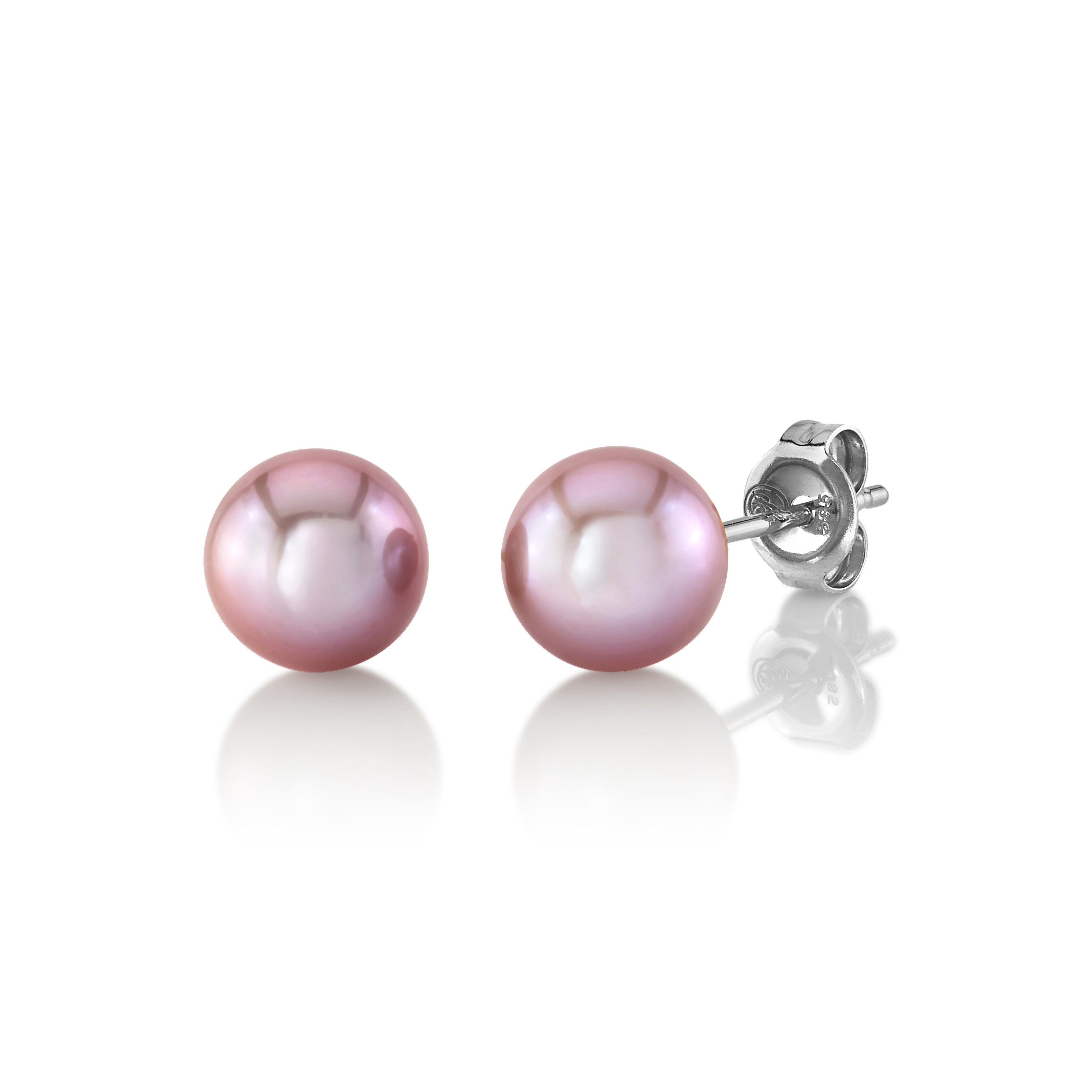 thumbnail image 2 of 14K Solid Gold Pink Freshwater Cultured Pearl Stud Earrings – Oval, Handmade 2 of 4