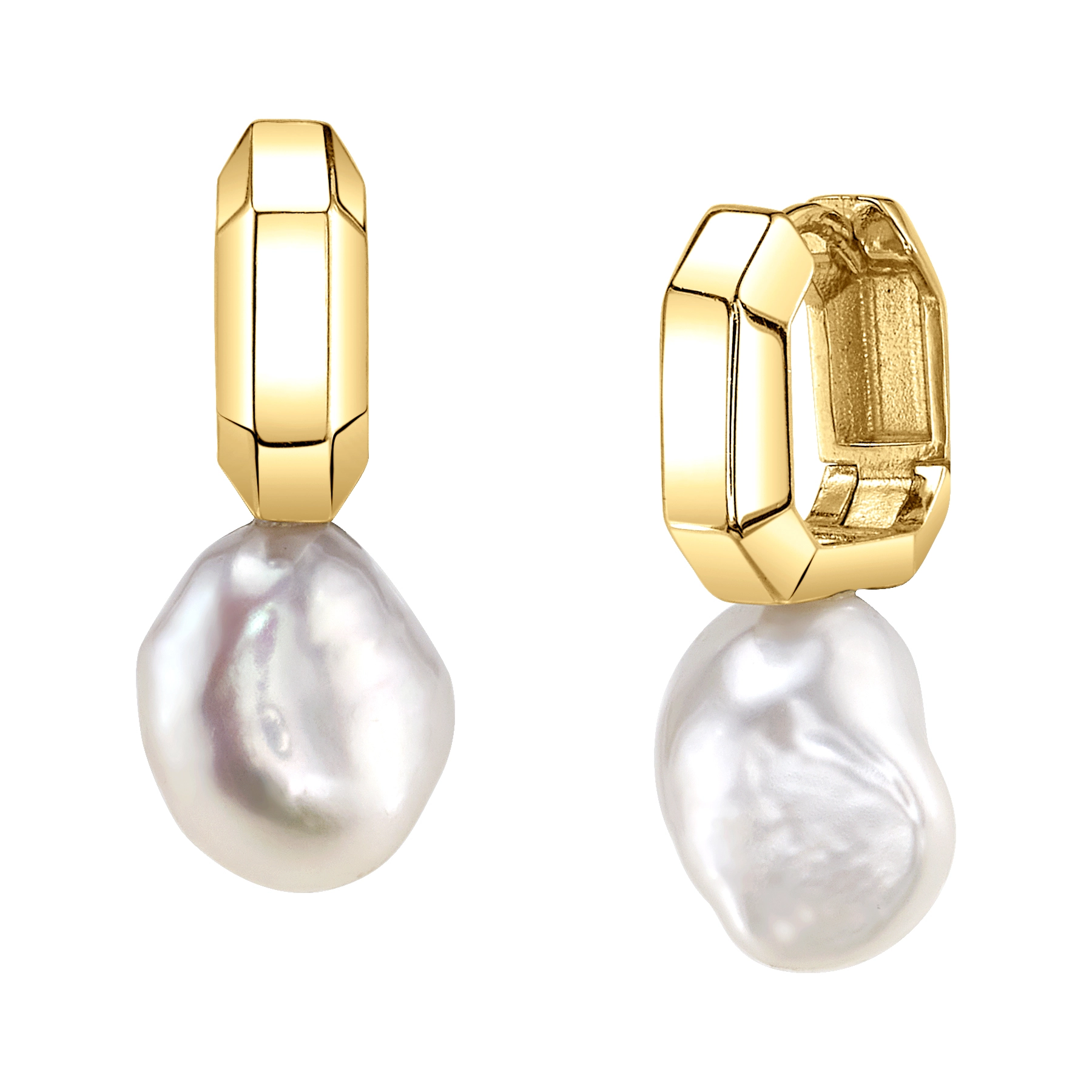 White Freshwater Baroque Pearl Blaire Earrings