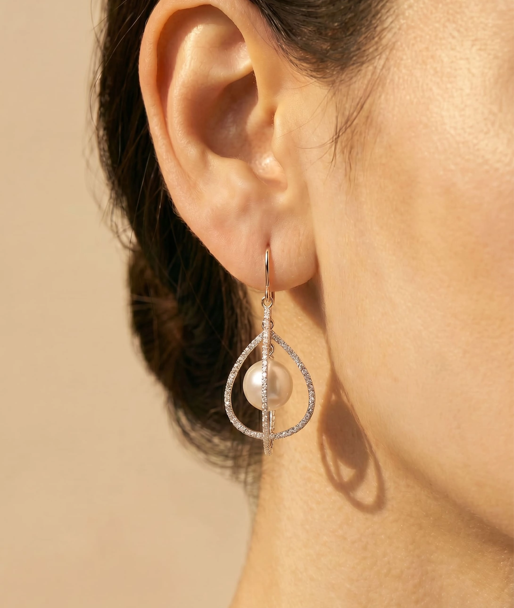White Freshwater Pearl Eternal Earrings