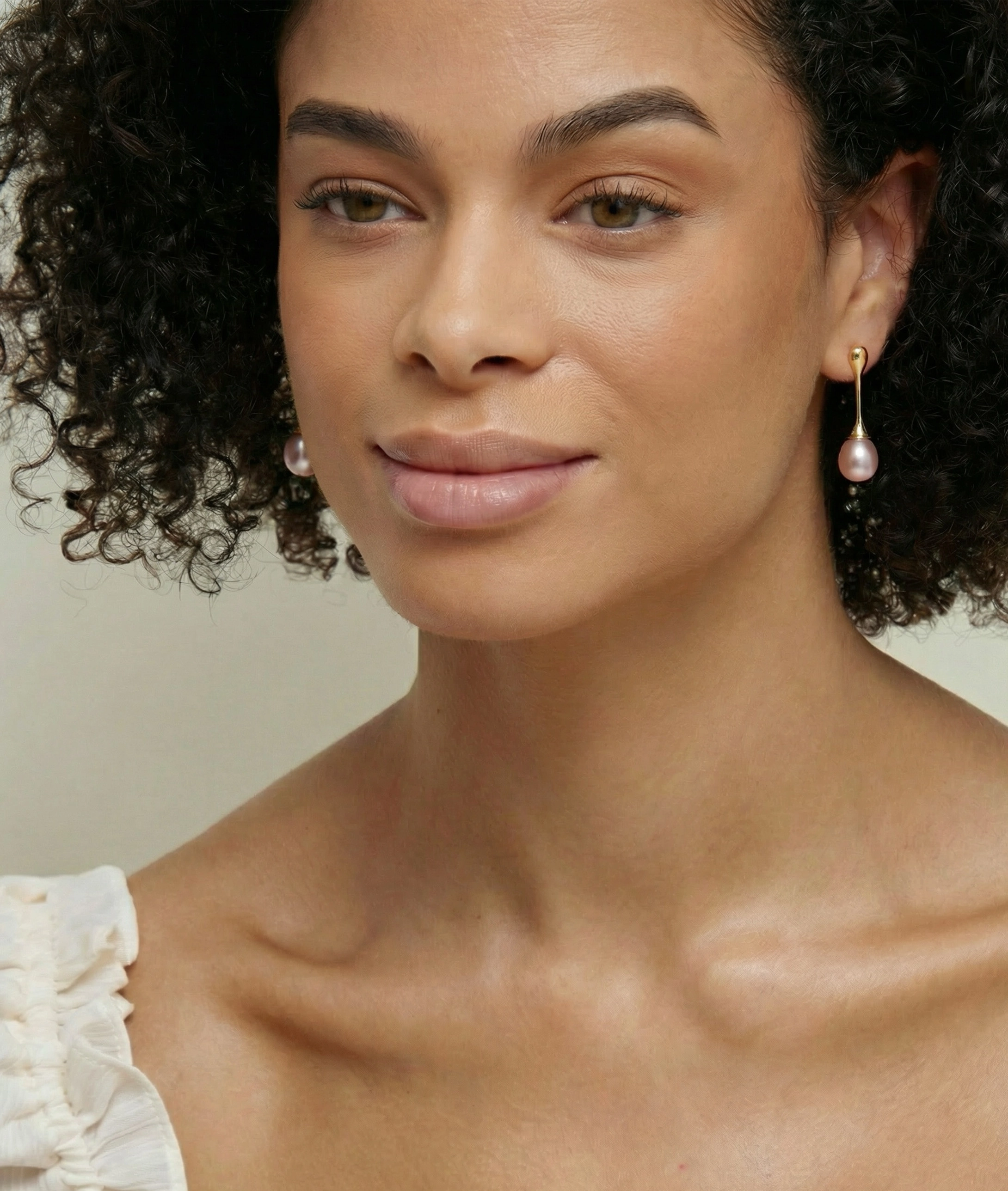 Pink Freshwater Pearl Long Teardrop Earrings