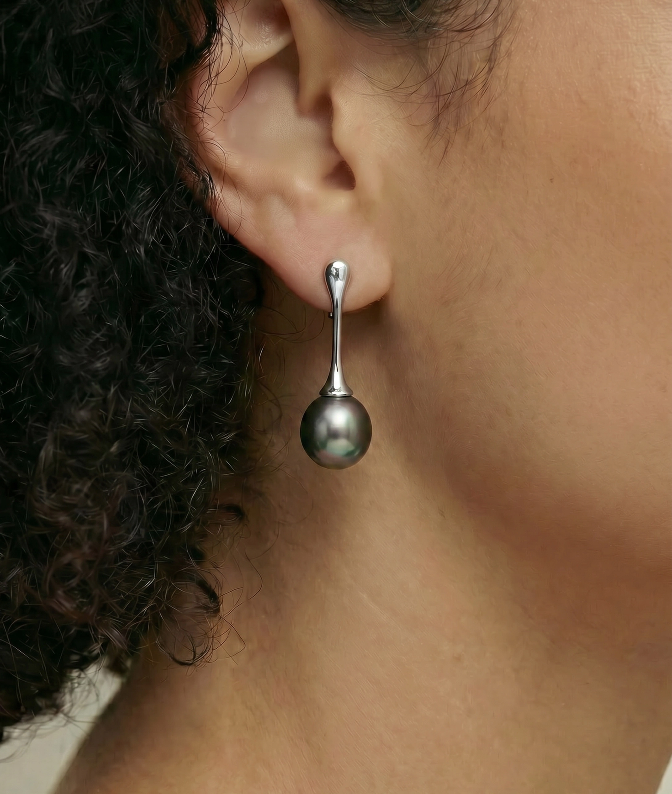 Tahitian South Sea Pearl Long Teardrop Earrings