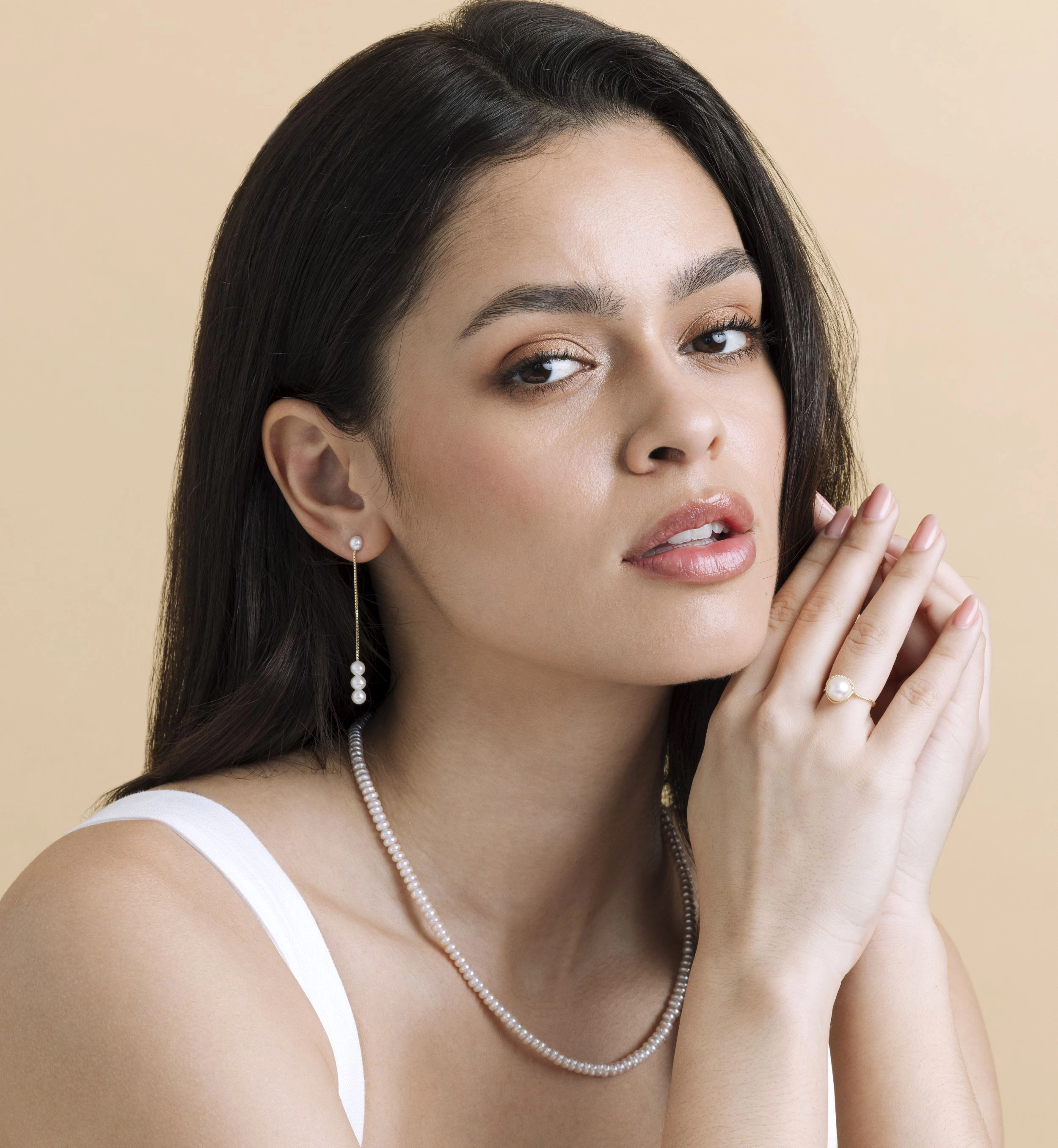 14K Gold Freshwater Pearl Raven Ring