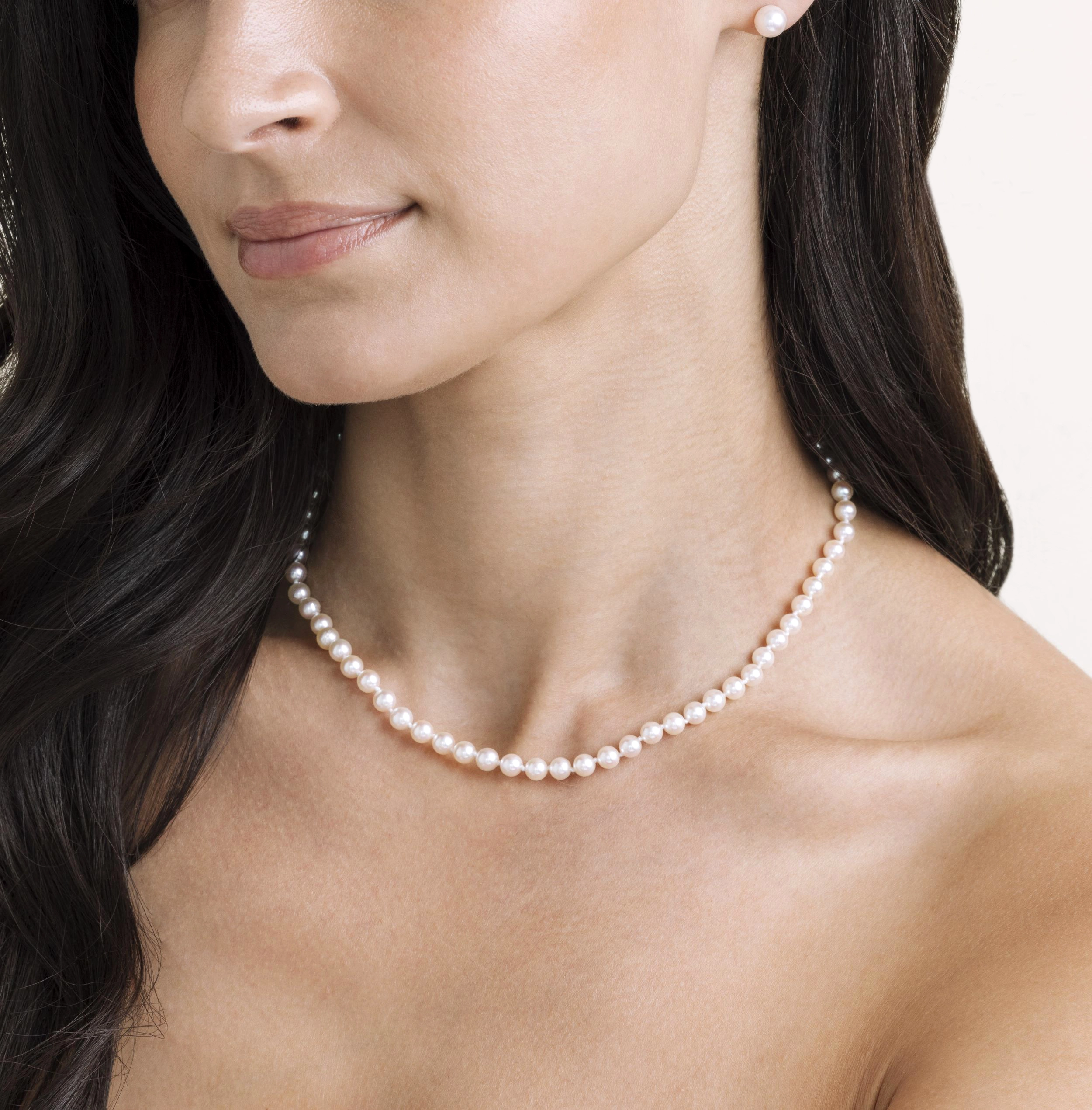5.0-5.5mm Hanadama Akoya White Pearl Necklace