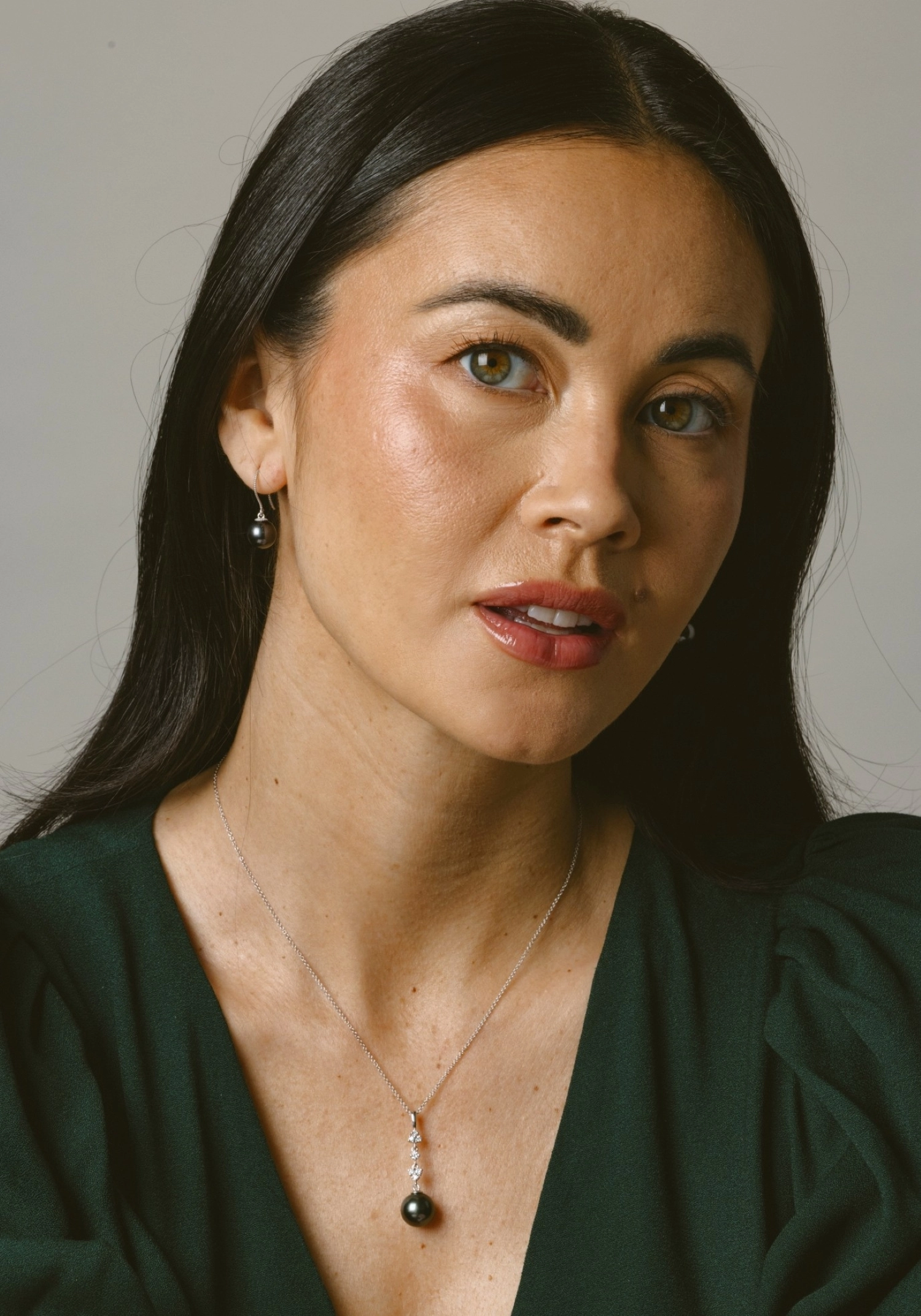 Black Freshwater Pearl Linda Dangling Earrings