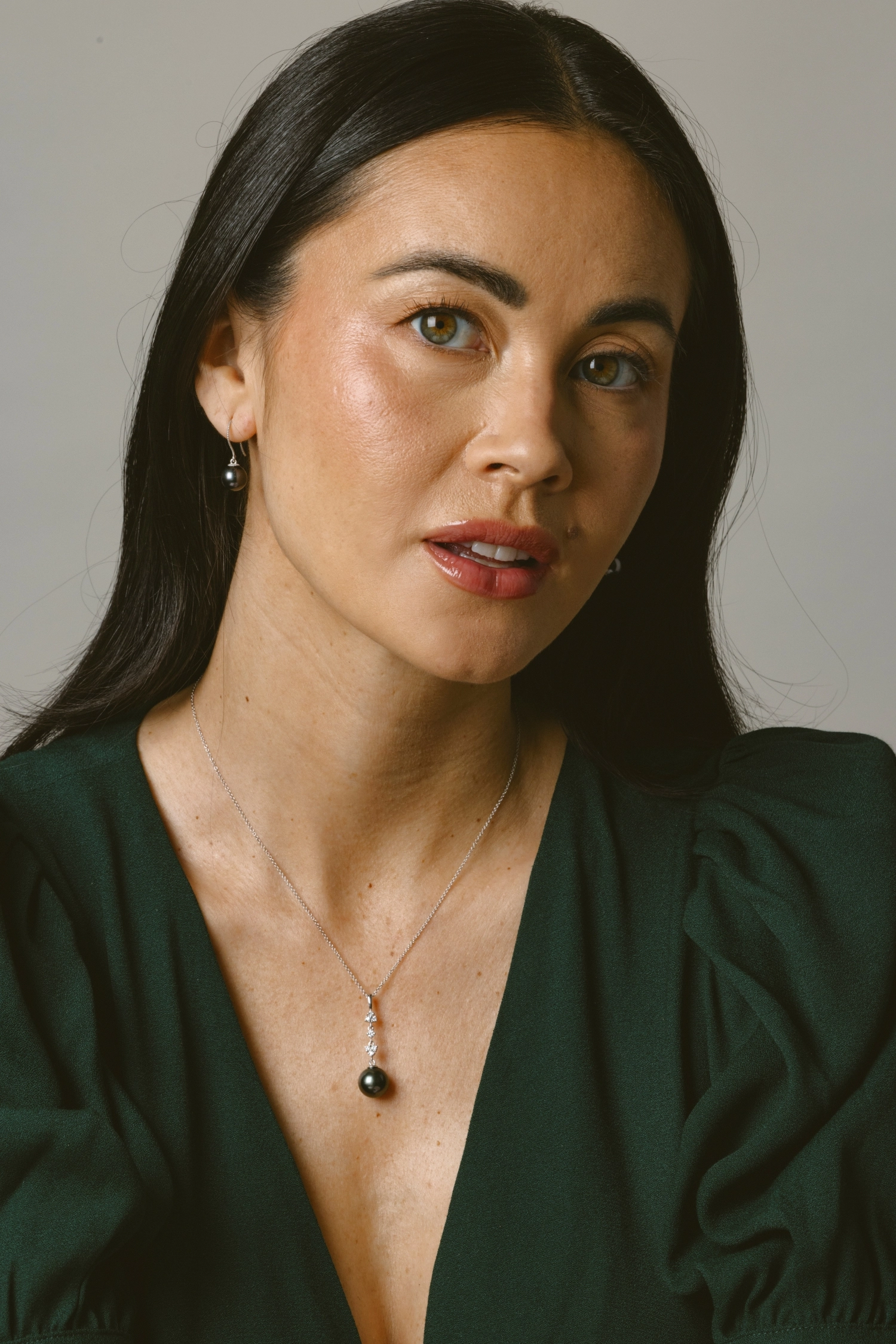 Tahitian South Sea Pearl & Lab Grown Diamond Georgia Pendant