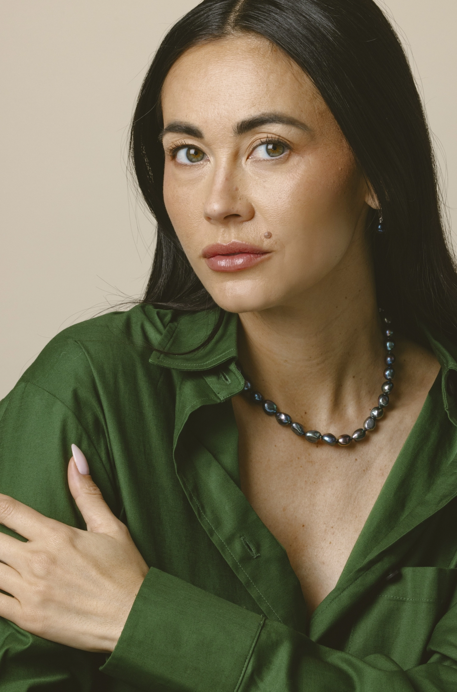 9-10mm Black Freshwater Baroque Pearl Necklace