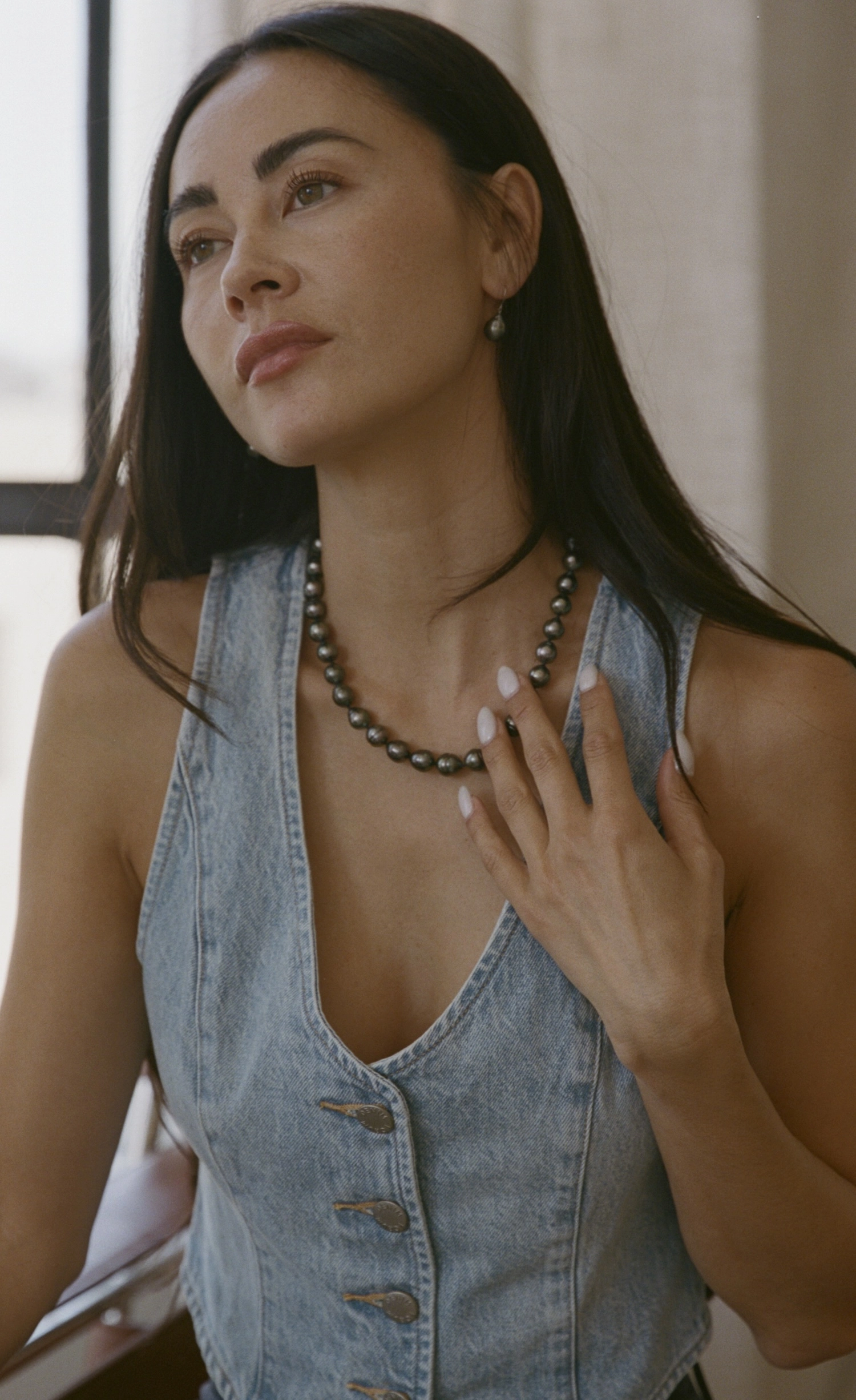 8-10mm Dark Tahitian South Sea Baroque Pearl Necklace