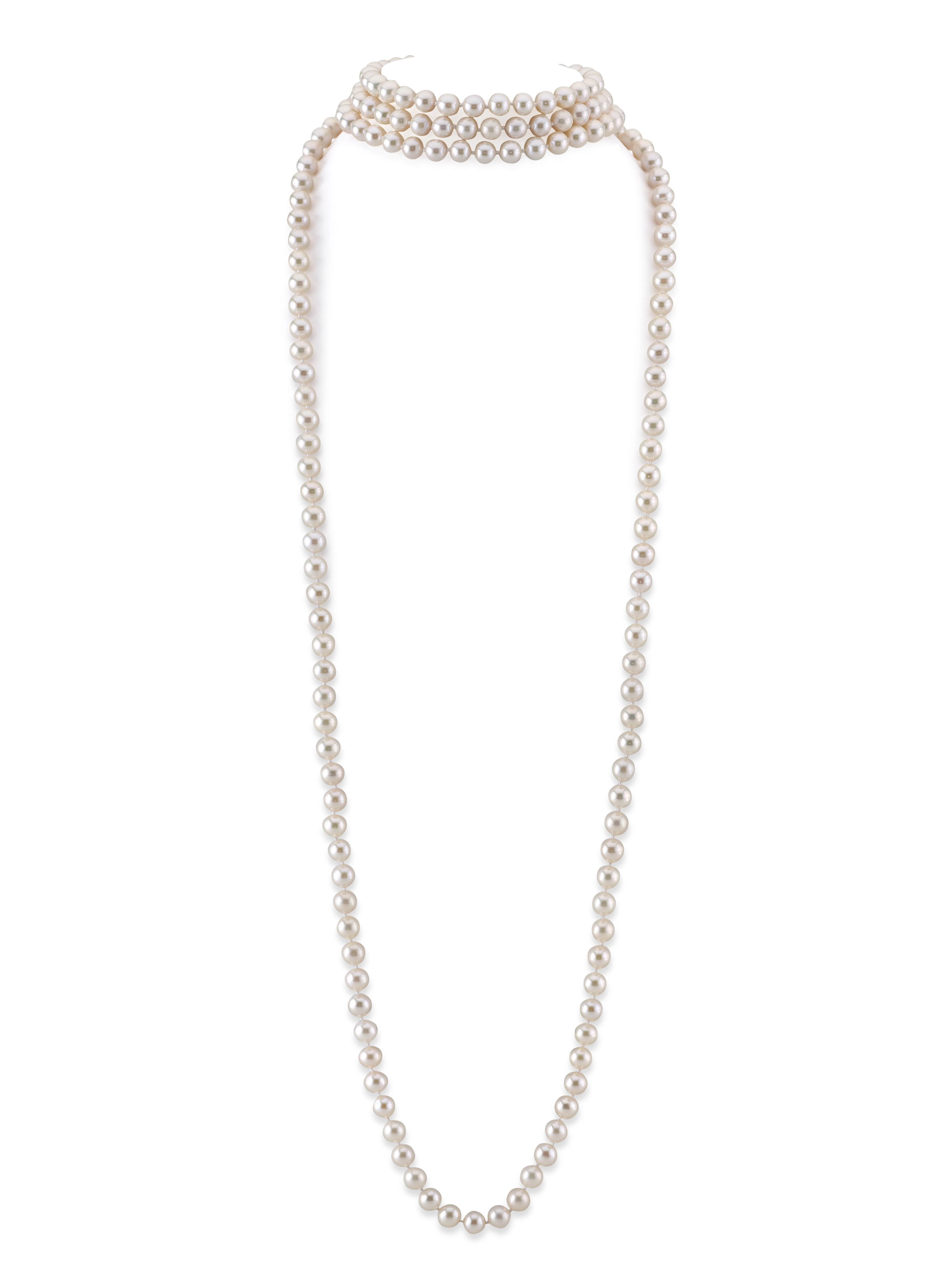 8.0-8.5mm Diana Quad 68" Length Freshwater Pearl Necklace