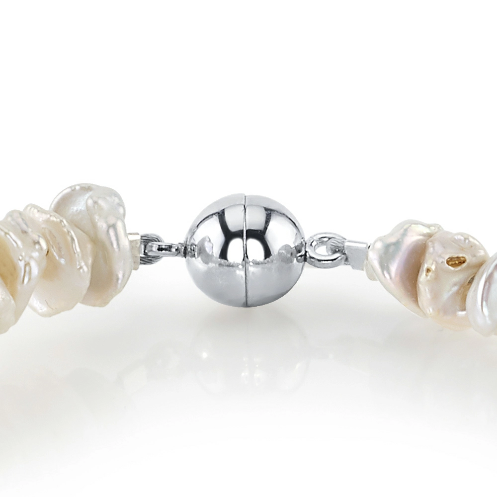8.0-8.5mm White Freshwater Keshi Pearls Bracelet