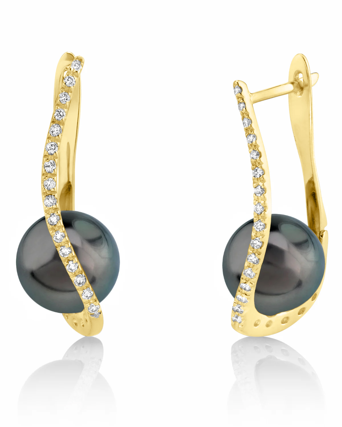 Tahitian South Sea Pearl & Diamond Eliza Earrings