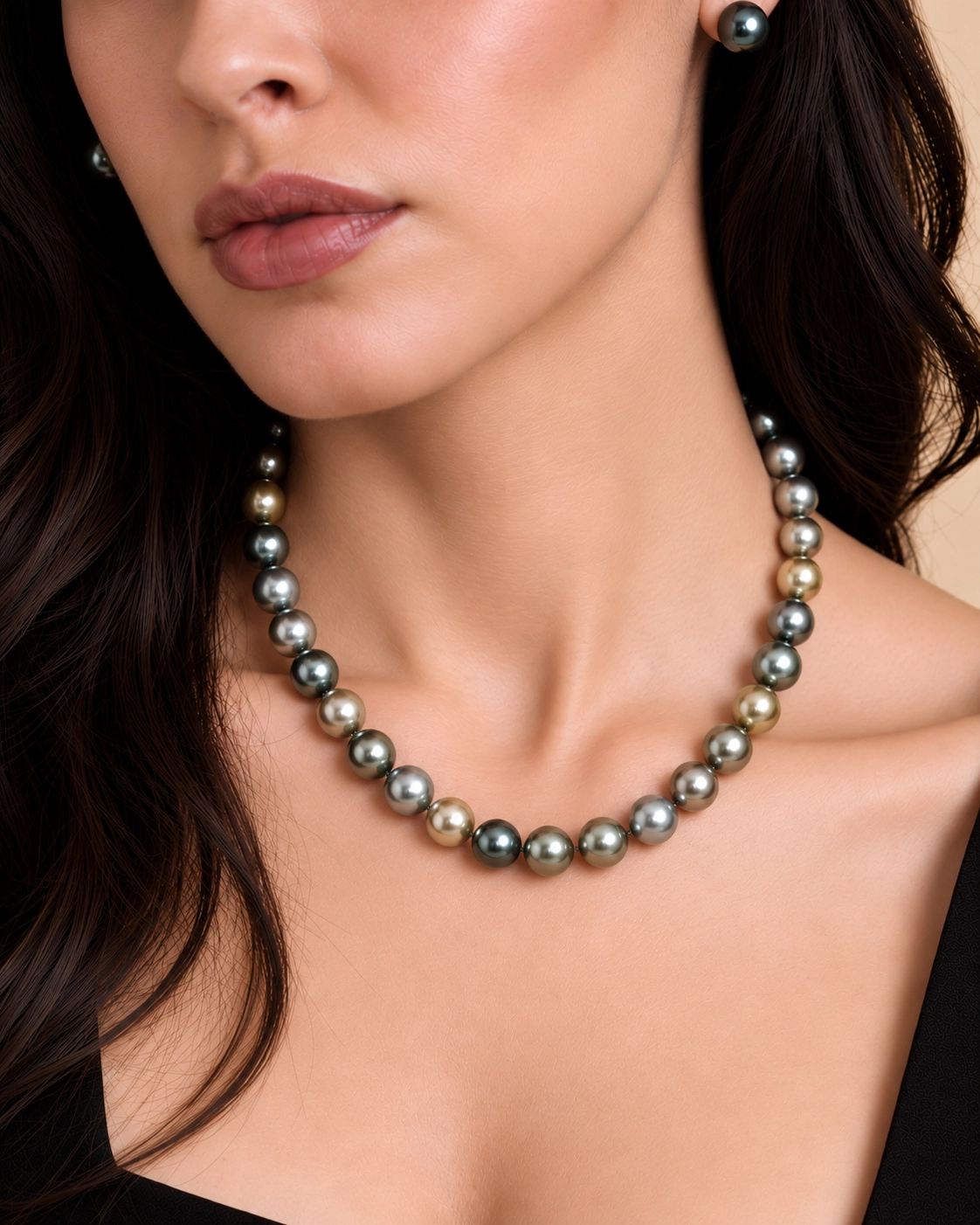 10-11mm Tahitian South Sea Pearl Pastel Multicolor Necklace - AAAA Quality