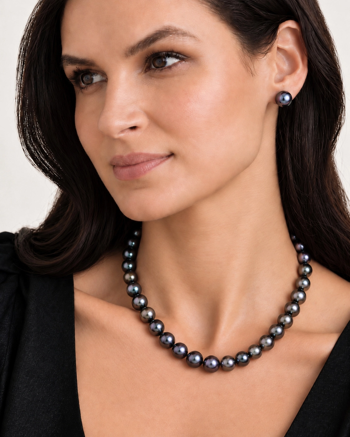 10-11mm Eggplant Tahitian South Sea Pearl Necklace - AAAA Quality